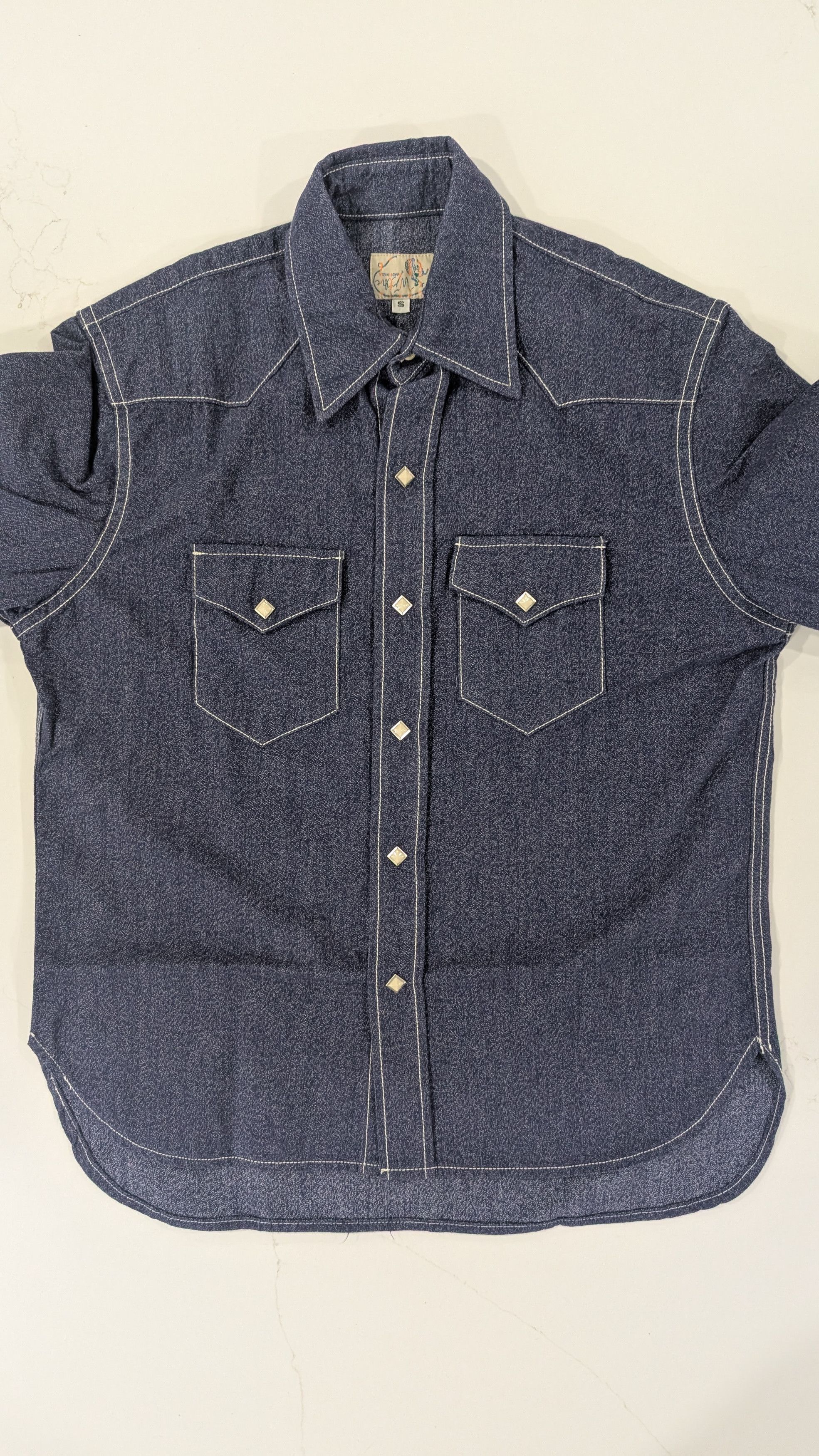 WYTHE Wythe Pearlsnap Shirt in Indigo Blue Jasp Cotton USA Made Size US M / EU 48-50 / 2 - 2 Thumbnail
