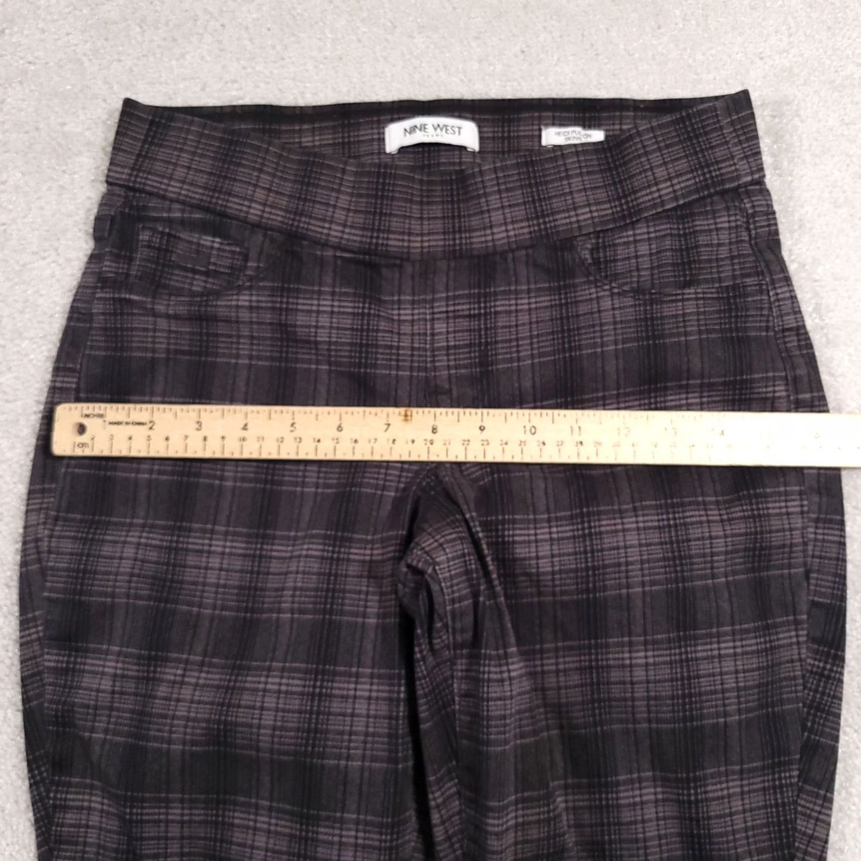 Nine West Nine West Heidi Pull-On Skinny Stretch Pant Women's 4 Gray Glasgow Plaid Pants Size 27" / US 4 / IT 40 - 6 Thumbnail