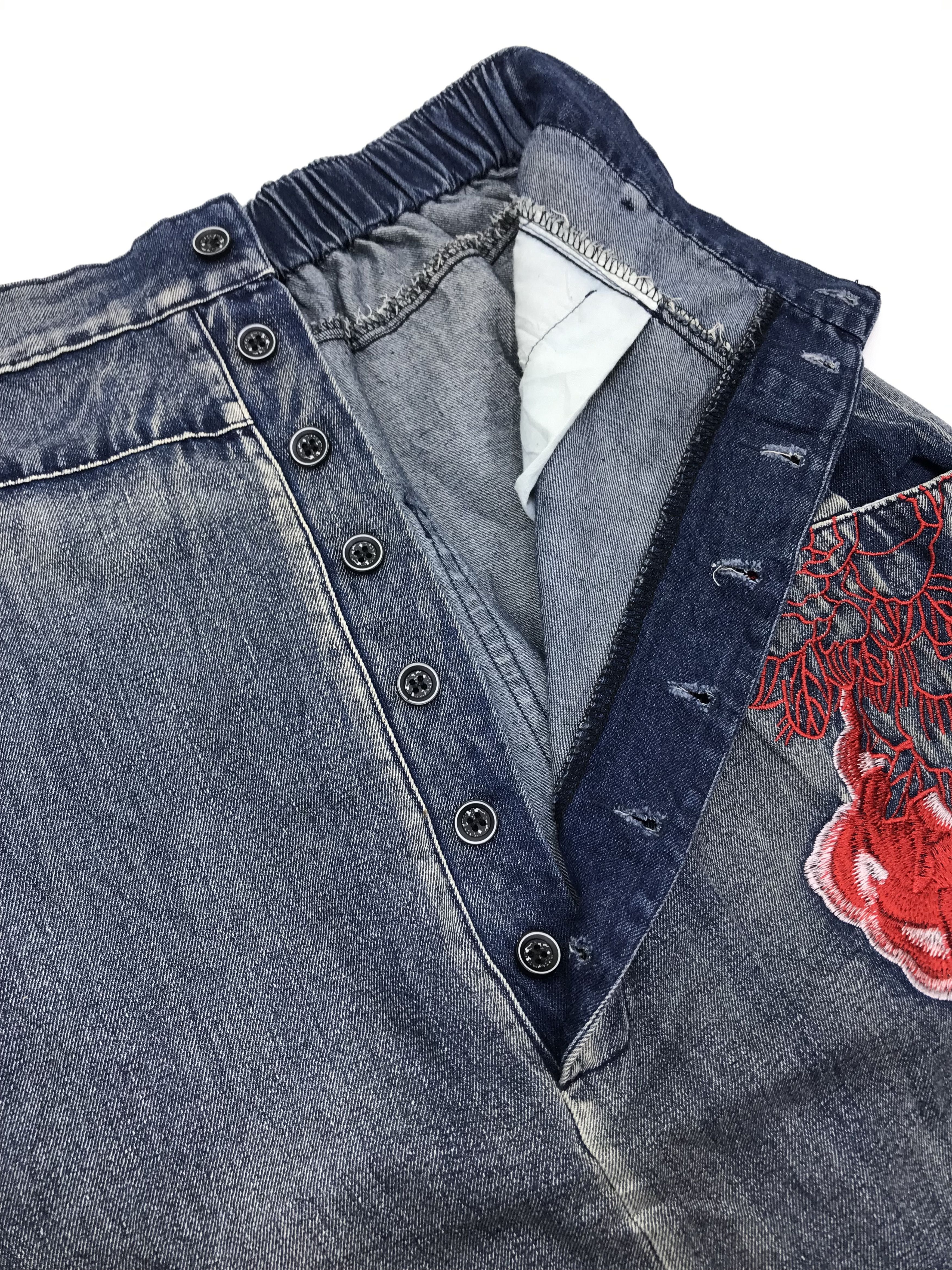 Beauty Beast Embroidered Roses Japanese Cropped Jeans Size US 32 / EU 48 - 10 Thumbnail