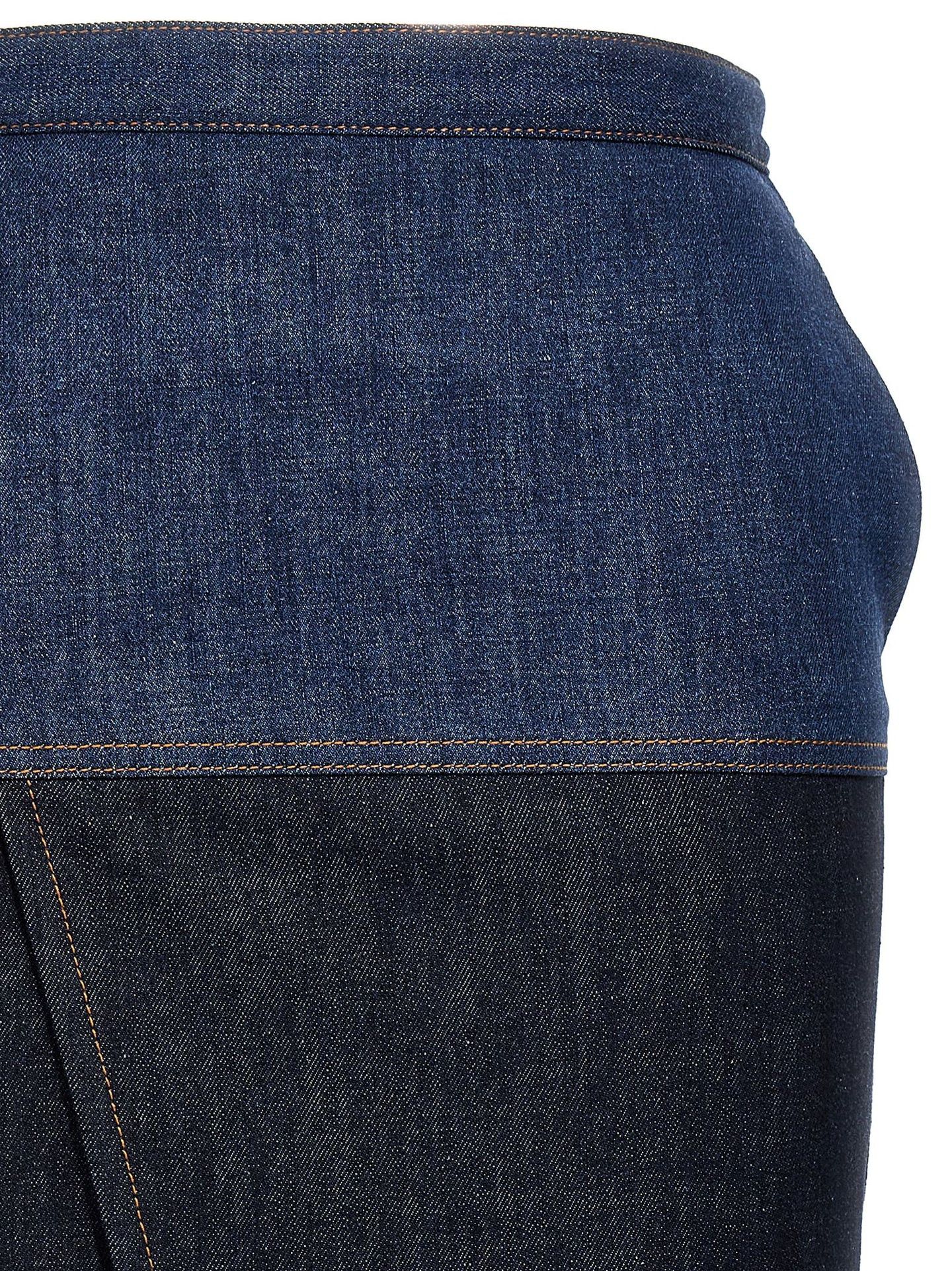 Fendi o1loc1c0126 Bicolor Denim Skirt in Blue Size 27" / US 4 / IT 40 - 3 Thumbnail