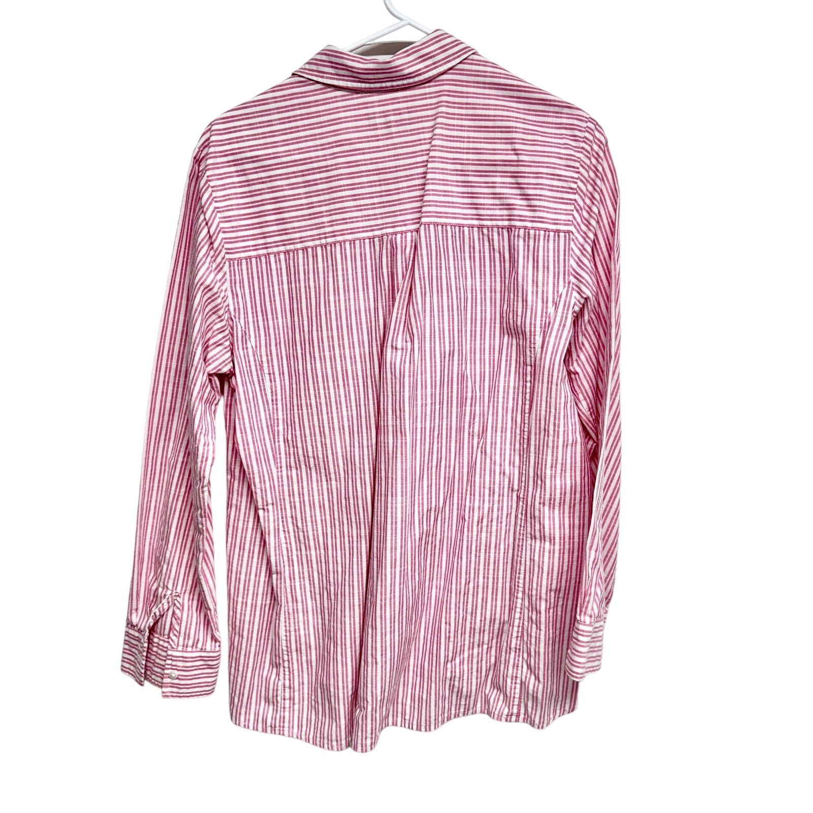 UNTUCKit Untuckit popover blouse collared long sleeve stripe size L Size L / US 10 / IT 46 - 3 Thumbnail