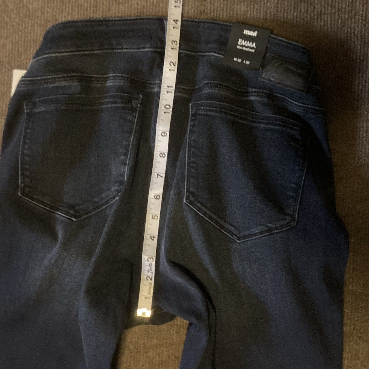 Mavi NEW Mavi Emma Boyfriend Jeans 32 Ink Used Tribeca 2010s Size 33" - 14 Thumbnail
