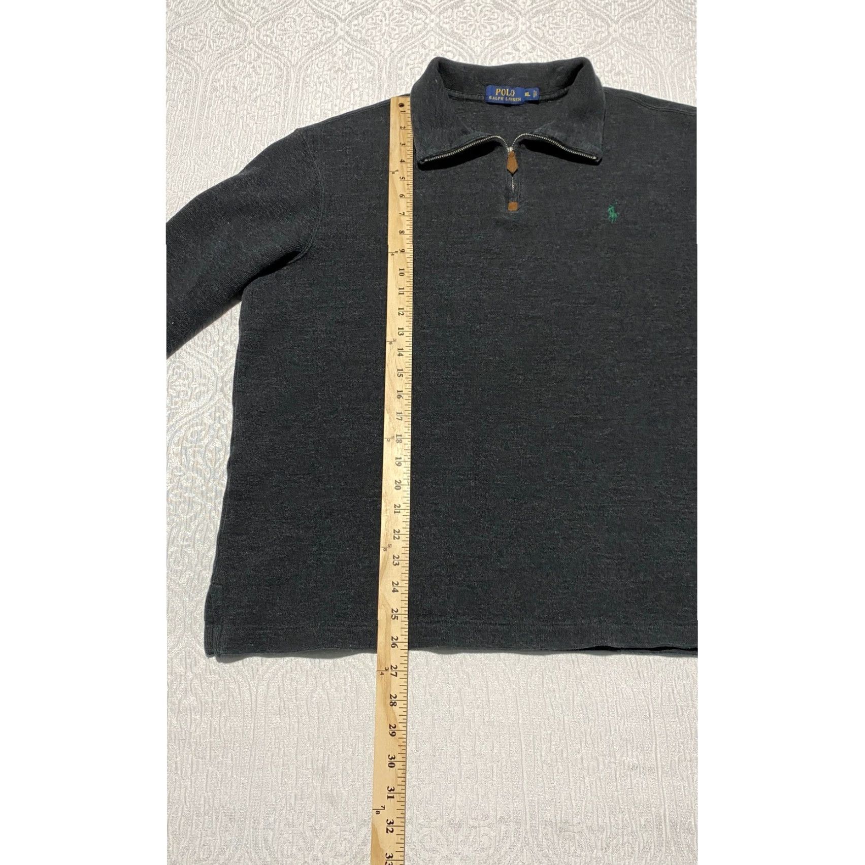 Polo Ralph Lauren Polo Ralph Lauren Mens XL Charcoal Gray 100% Cotton Quarter Zip Pullover Sweater Size US XL / EU 56 / 4 - 6 Thumbnail