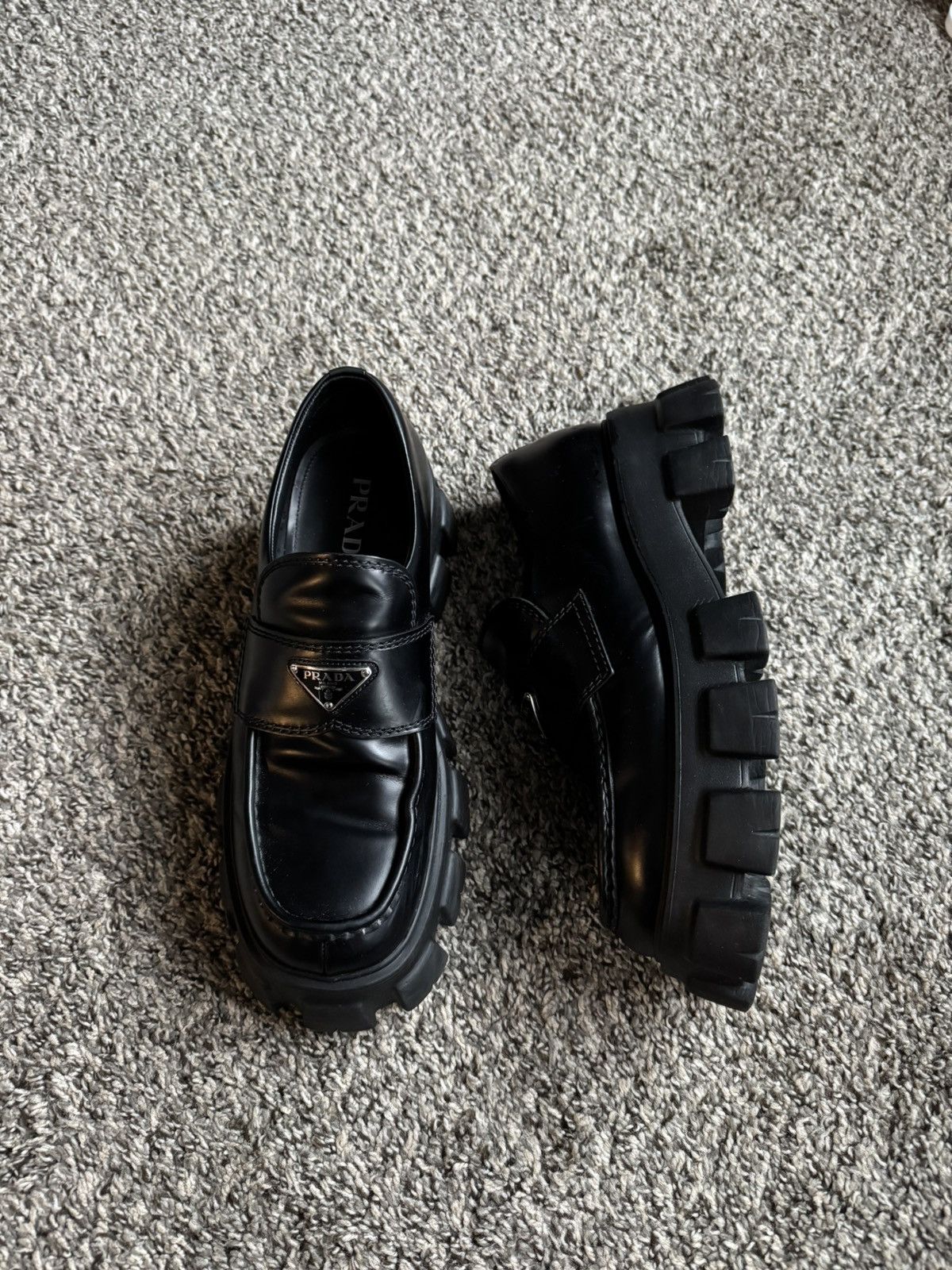 Prada Prada Monolith Brushed Leather Loafer. Size US 9 / EU 42 - 2 Thumbnail