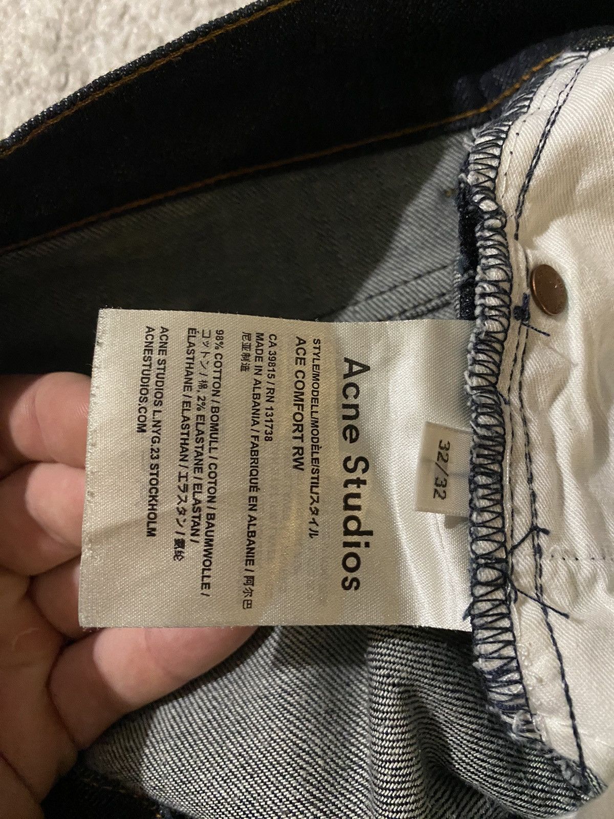 Acne Studios Acne Ace Raw Denim Jean Size US 32 / EU 48 - 6 Thumbnail