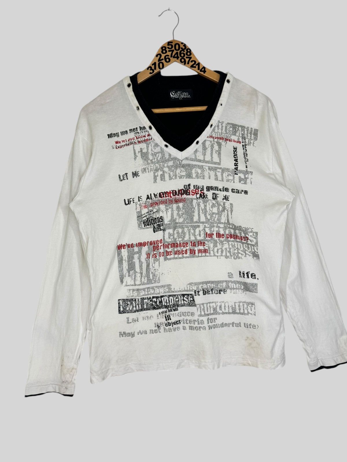Hysteric Glamour Collins Japan Streetwear Fashion Poem Punkers Double Neck Size US M / EU 48-50 / 2 - 3 Thumbnail