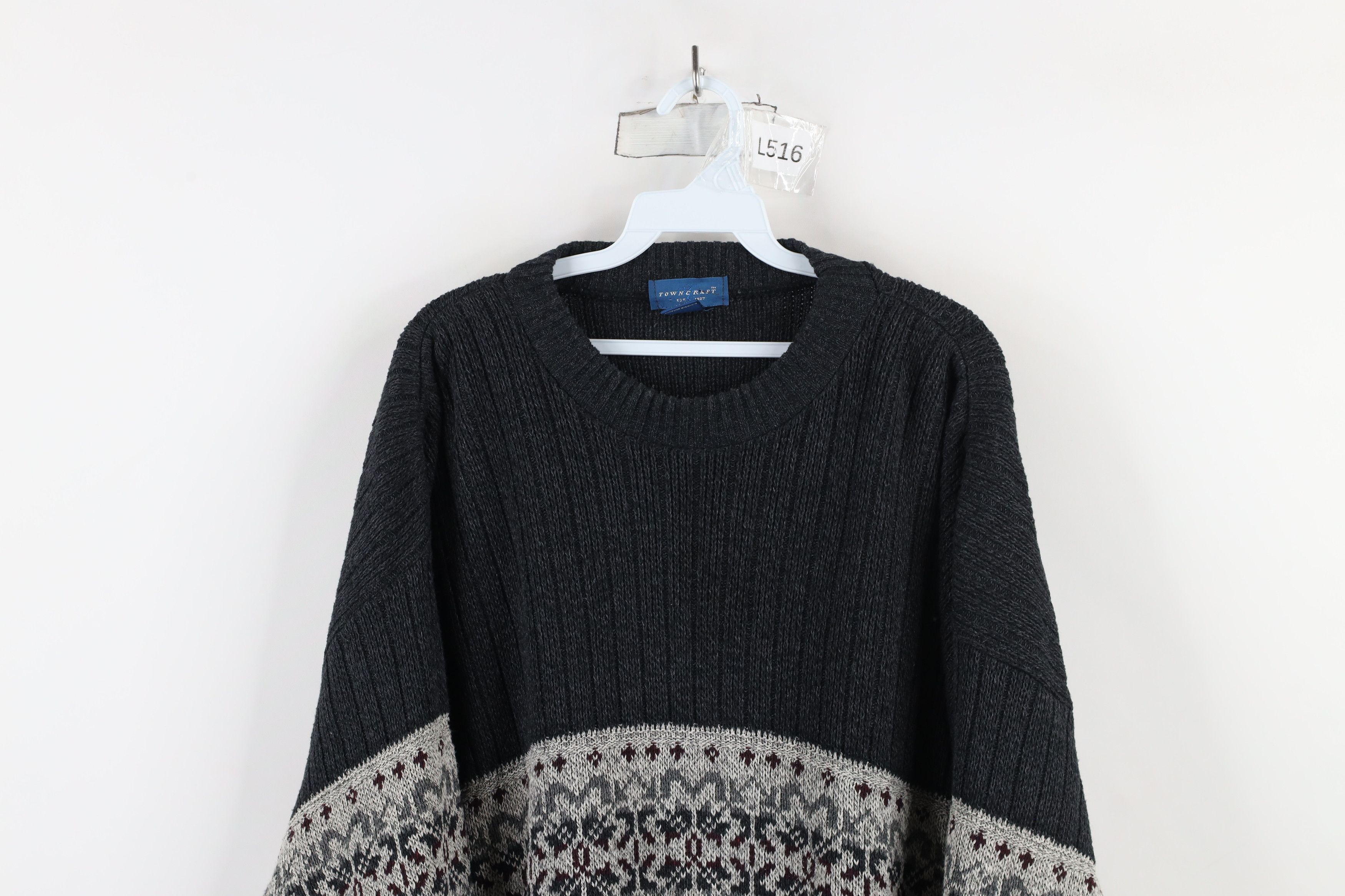 Vintage Vintage 90s Streetwear Ribbed Knit Crewneck Sweater Size US XL / EU 56 / 4 - 2 Thumbnail