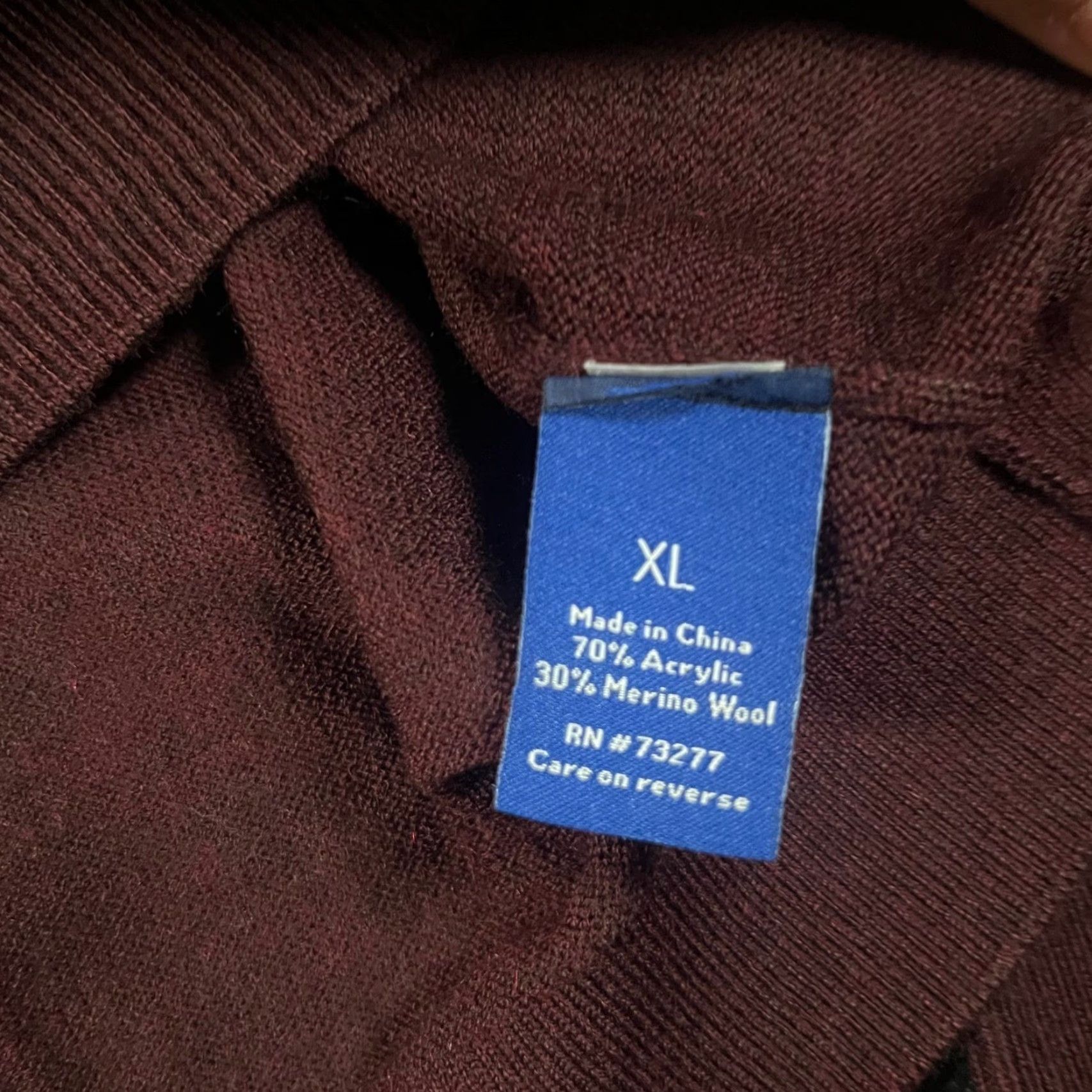 Apt. 9 Apt. 9 Mens XL Burgundy Merino Wool Blend 1/4 Zip Seriously Soft Sweater NWT Size US XL / EU 56 / 4 - 4 Thumbnail