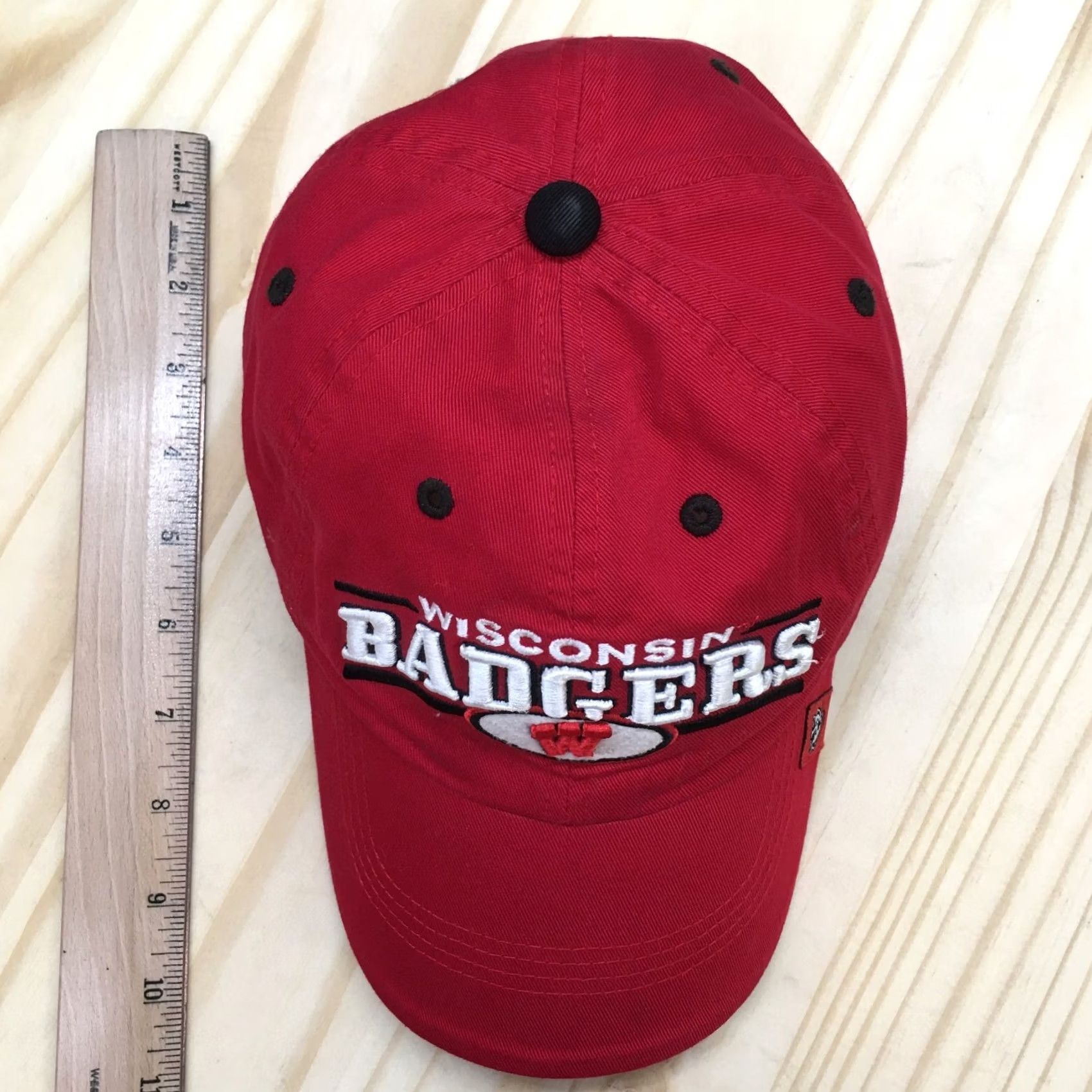 Top Of The World Wisconsin Badgers Baseball Cap Hat Mens Red One Size Adjustable Curved Brim TOW Size ONE SIZE - 3 Thumbnail