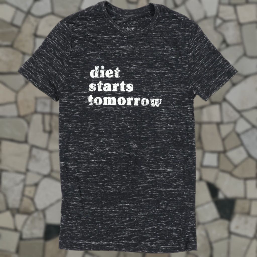 Vintage Betches Diet Starts Tomorrow Heather T-Shirt Charcoal Women's S Shirt Women S Charcoal Diet Starts Tomorrow Heather T-Shirt Betches (Vintage? No) Size S / US 4 / IT 40 - 1 Thumbnail