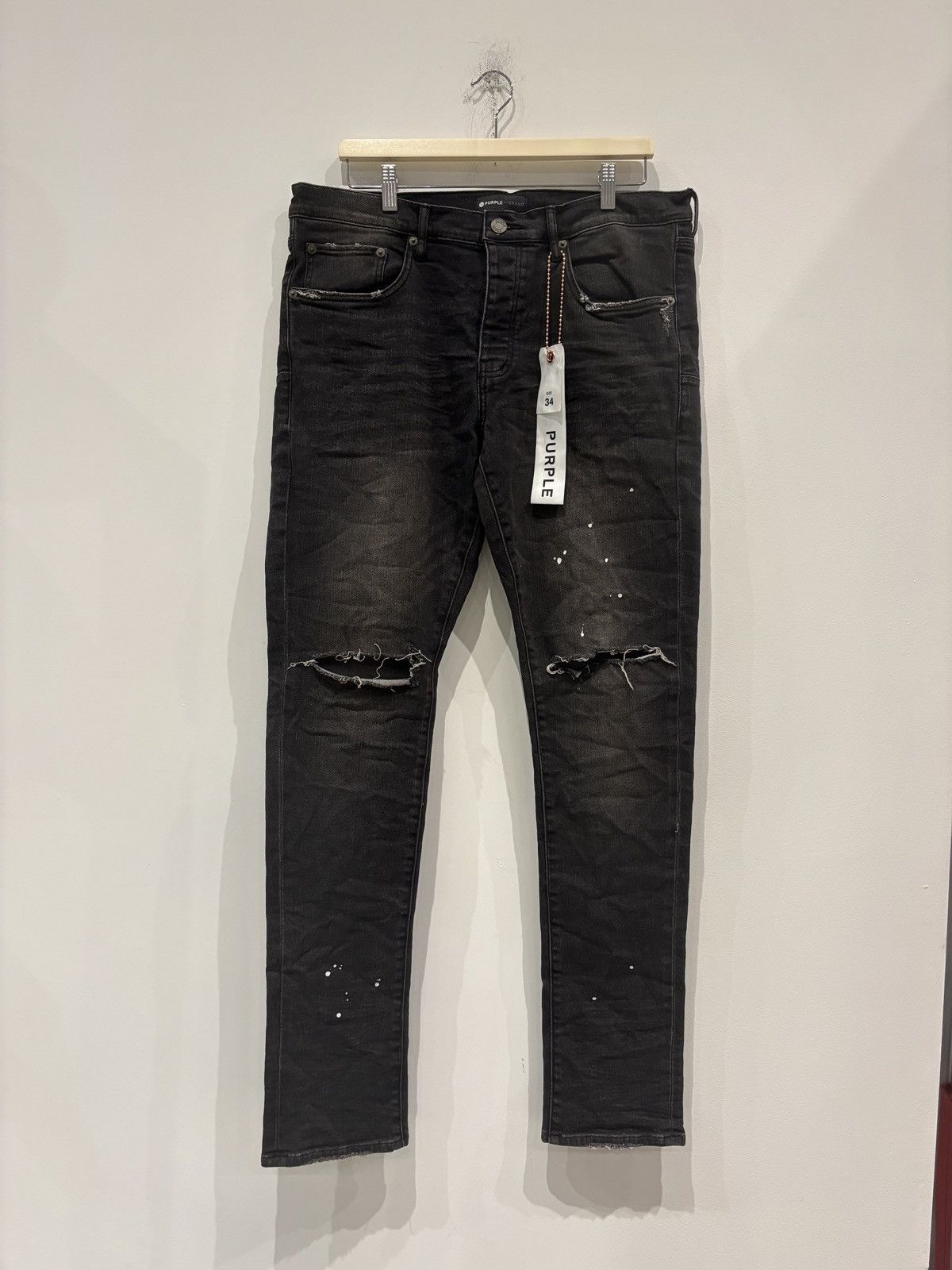 Purple Brand Purple Brand Overspray Jeans Black Size: 34 Size US 34 / EU 50 - 1 Thumbnail