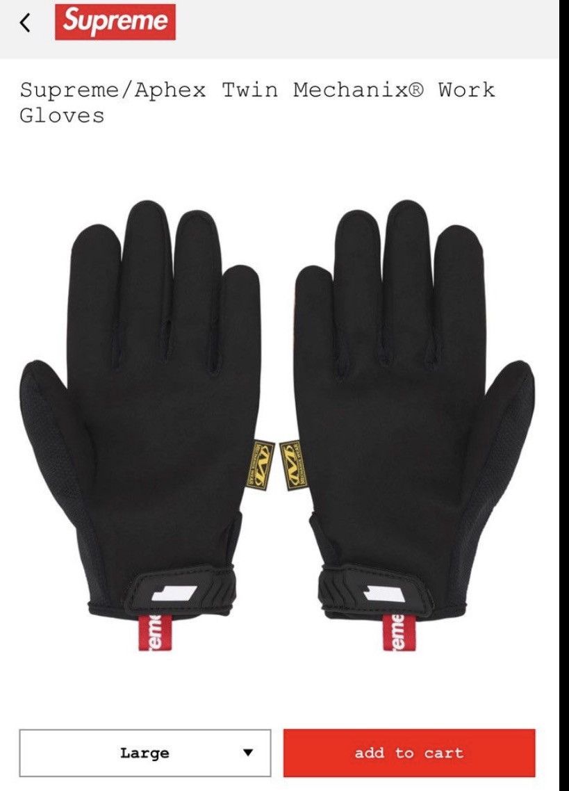 Supreme Supreme/Aphex Twin Mechanix® Work Gloves Size ONE SIZE - 4 Thumbnail