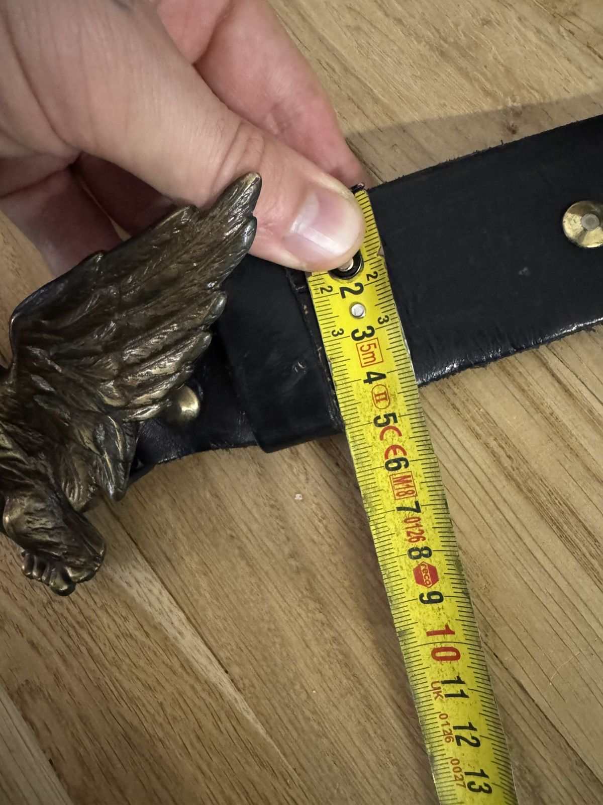 Vintage Vintage Drip Black Leather Belt Hype Eagle Bird Silver Rare Size ONE SIZE - 6 Thumbnail