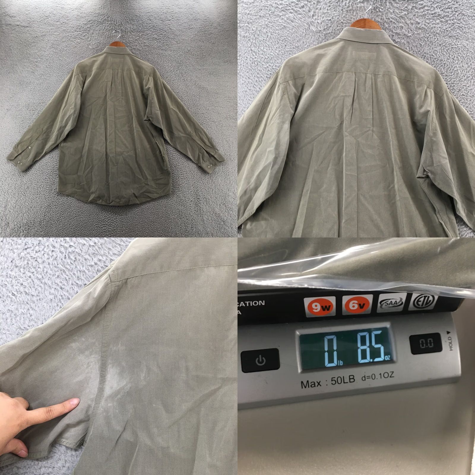 Sperry Perry Ellise Button-Up Shirt Top Mens 16 Green Cotton Dolman Long Sleeve Collar Shirt Size US L / EU 52-54 / 3 - 8 Thumbnail