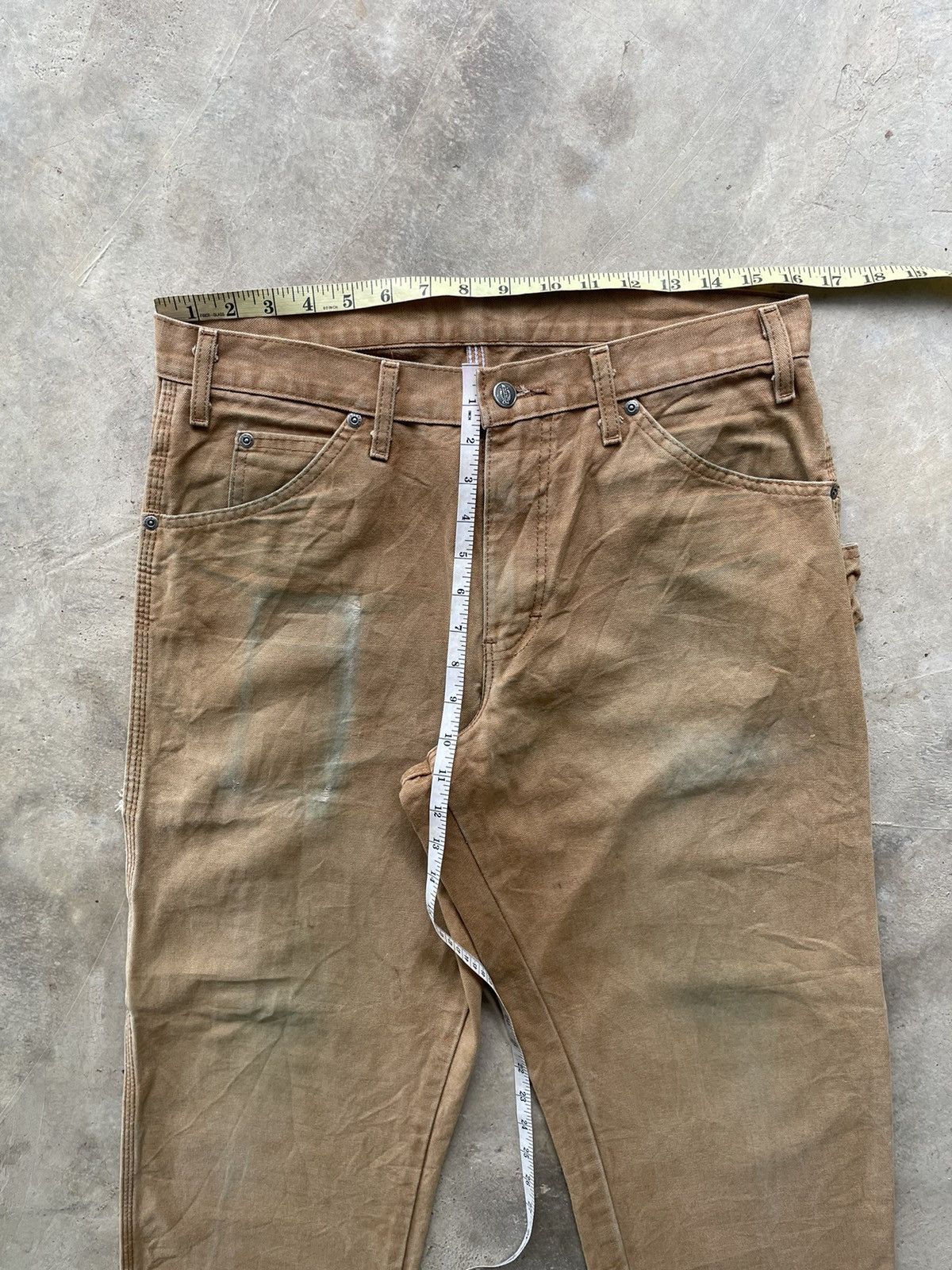 Dickies Vintage 90s Dickies Carpenter Distressed Canvas Straight Size US 33 - 20 Thumbnail