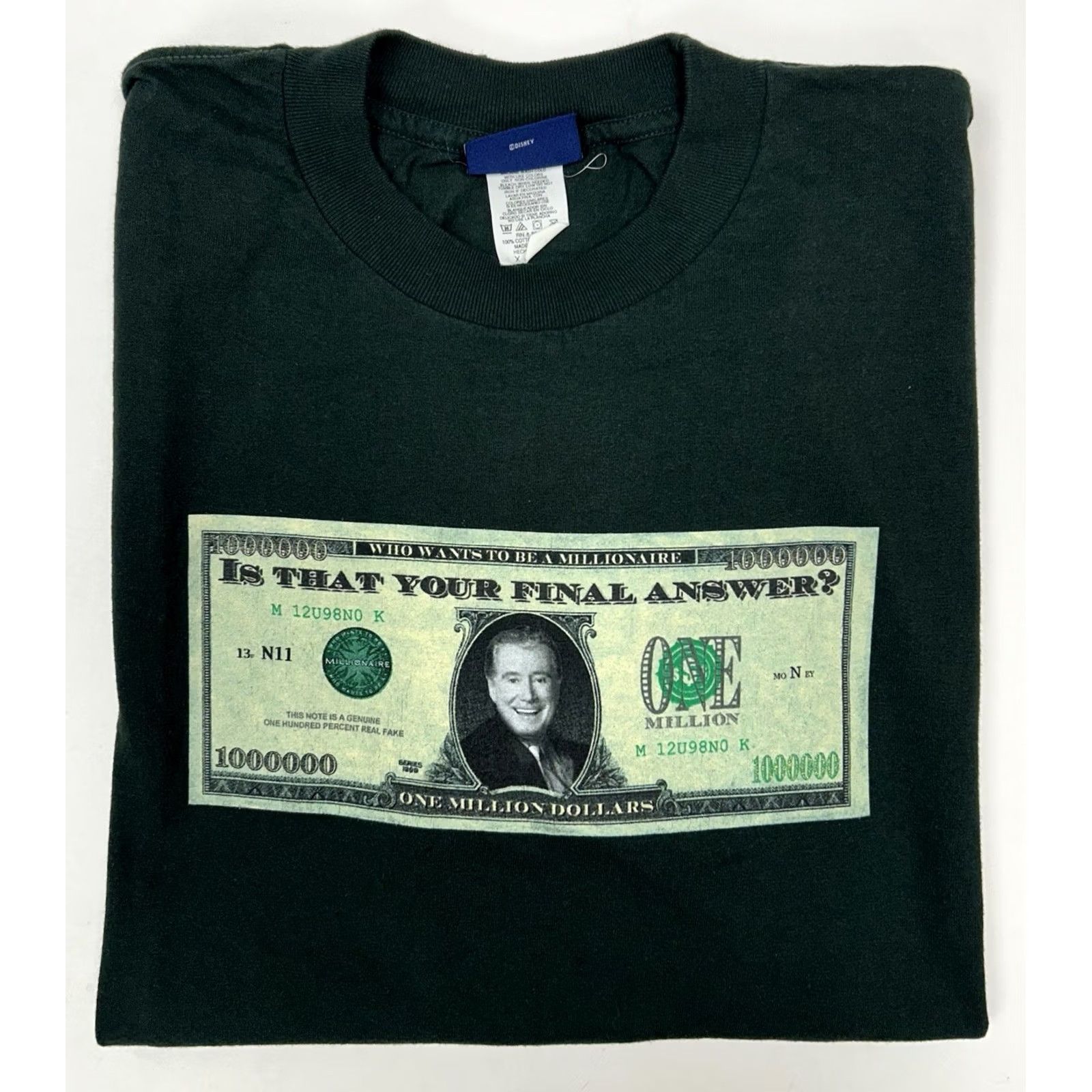 Vintage VINTAGE Who Wants To Be A Millionaire Shirt Regis Philbin XL Green 90s TV Show Promo Tee Size US XL / EU 56 / 4 - 2 Thumbnail