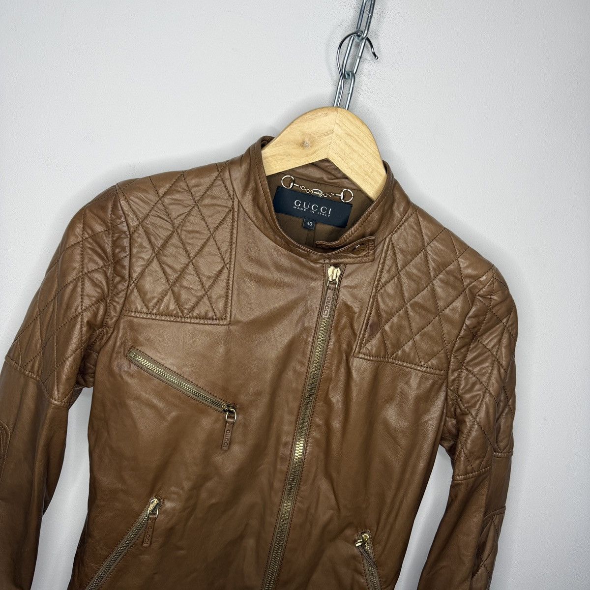 Gucci Gucci Leather Jacket Biker by Tom Ford Y2K Size S / US 4 / IT 40 - 4 Thumbnail