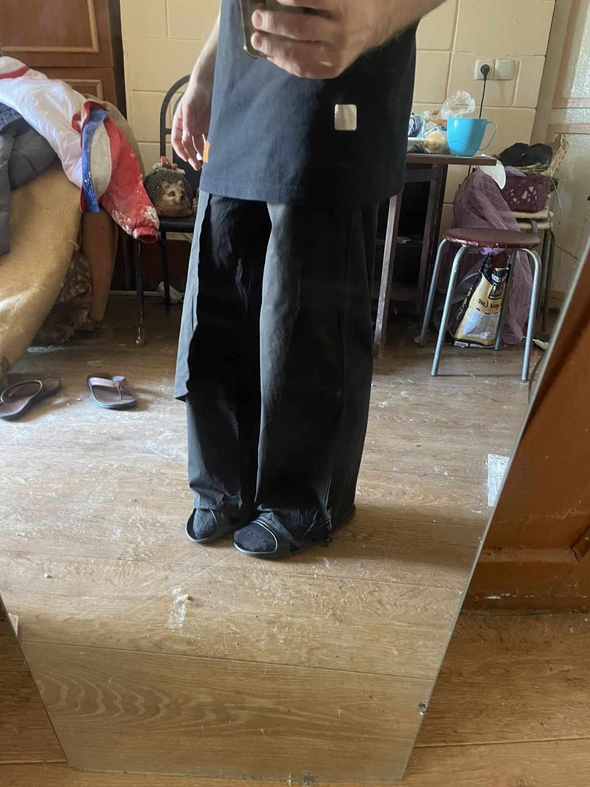 If Six Was Nine × Japanese Brand × Le Grande Bleu (L.G.B.) Y's LGB Y2K Asymmetric Wide-Leg Pants With Adjustable Hem Size US 32 / EU 48 - 4 Thumbnail