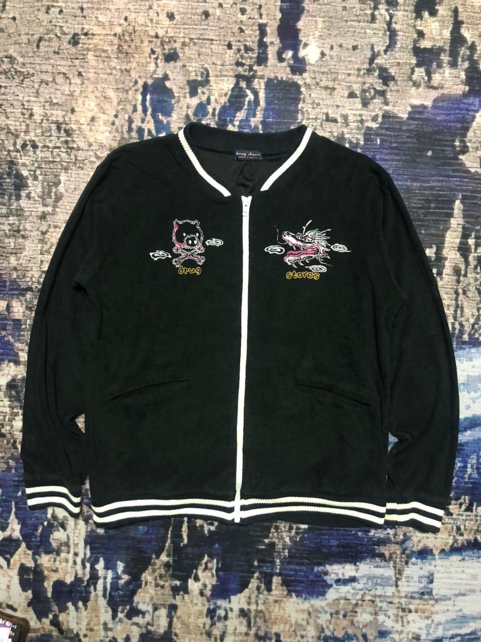 Japanese Brand Drug Store Sukajan Velvet Sweater Embroidered Print Size US M / EU 48-50 / 2 - 2 Thumbnail