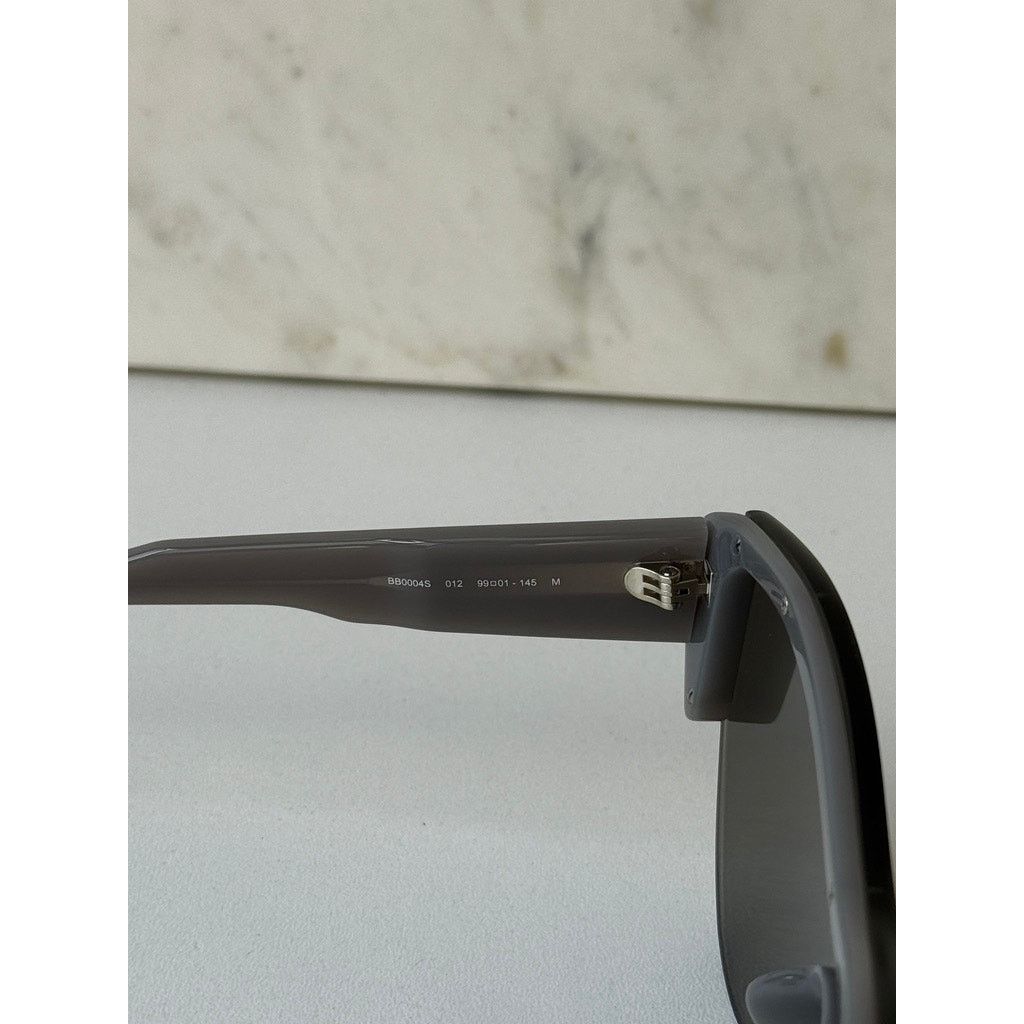 Balenciaga NEW Balenciaga BB0004S Shield Sunglasses in Silver Mirror Size ONE SIZE - 5 Thumbnail