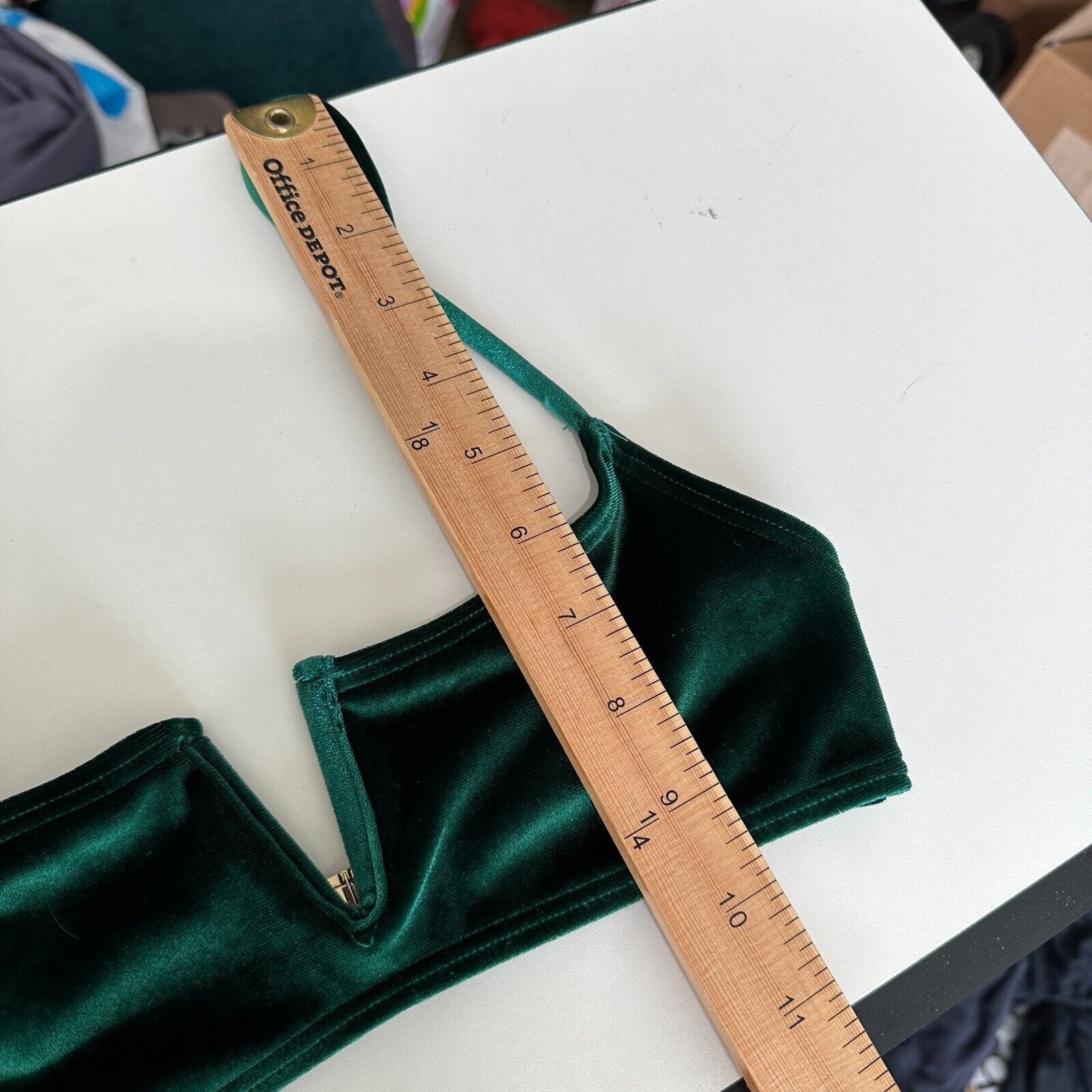 Other South Beach Green Velvet V-Cutout Bikini Top Gold Hardware 6 Size S / US 4 / IT 40 - 11 Thumbnail