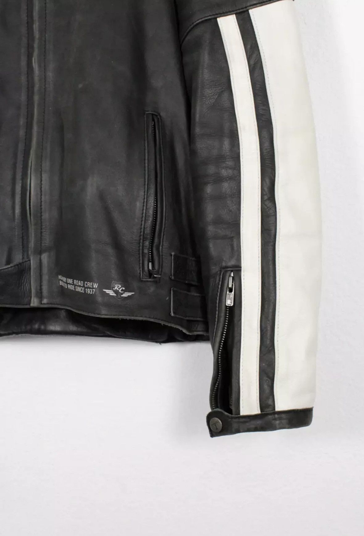 West Coast Choppers Highway1 Road Crew Leather Jacket Moto Racing Y2K Size US L / EU 52-54 / 3 - 7 Thumbnail