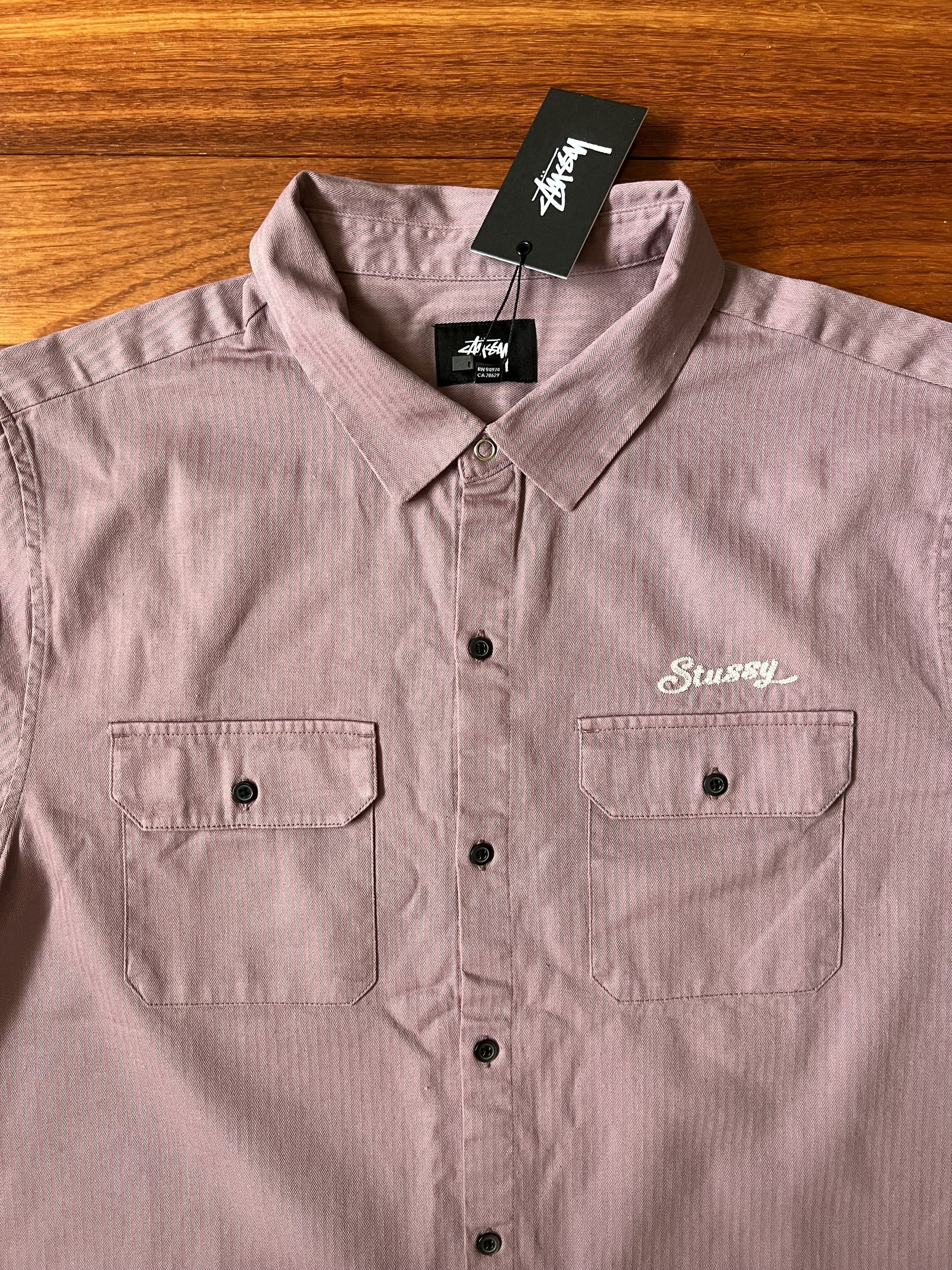 Stussy 💚 Stussy HBT Work Shirt Mauve Large NEW Size US L / EU 52-54 / 3 - 5 Thumbnail