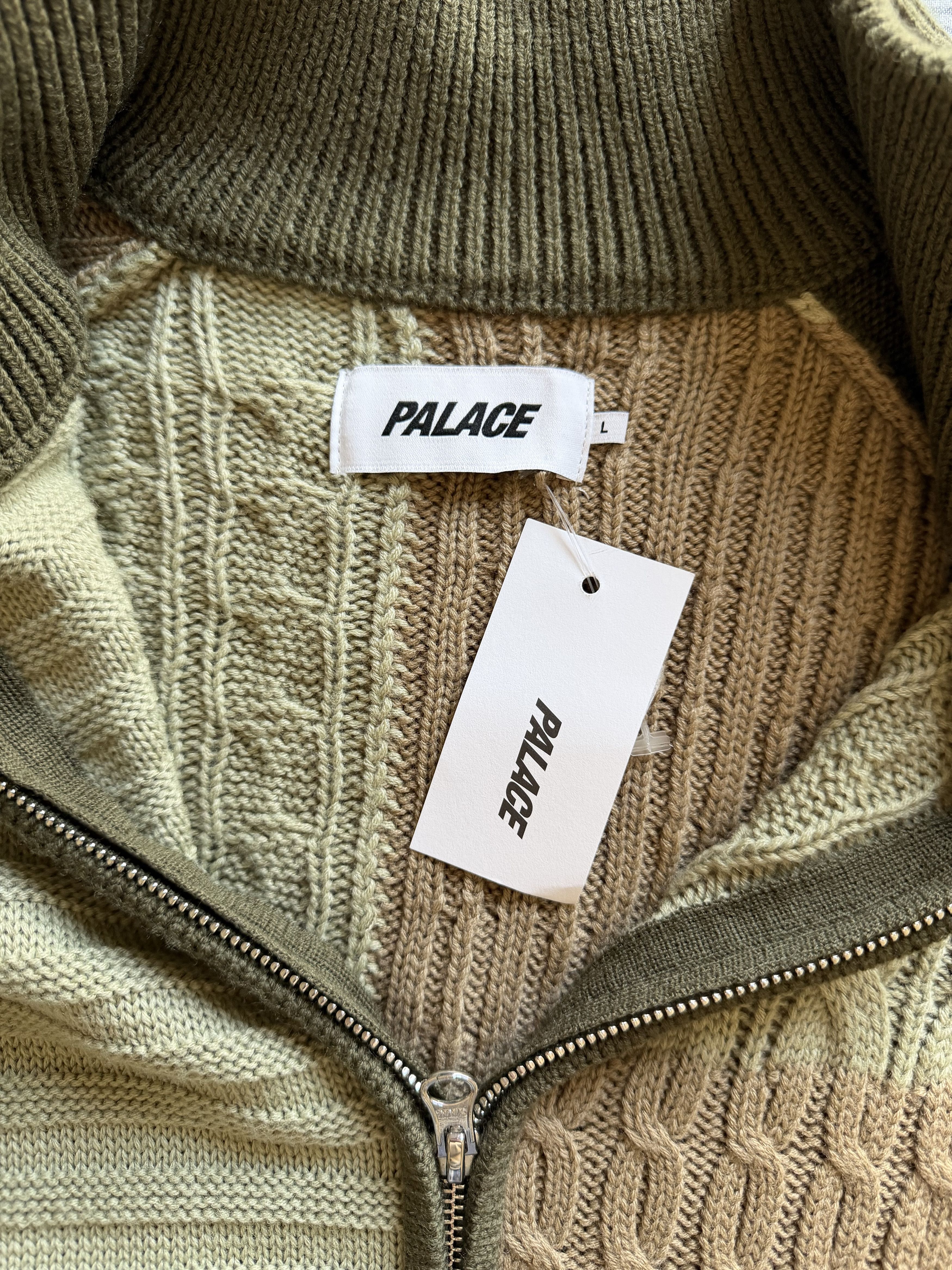 Palace Palace Patchwork Zip Knit Cardigan in Deep Green Size US L / EU 52-54 / 3 - 7 Thumbnail