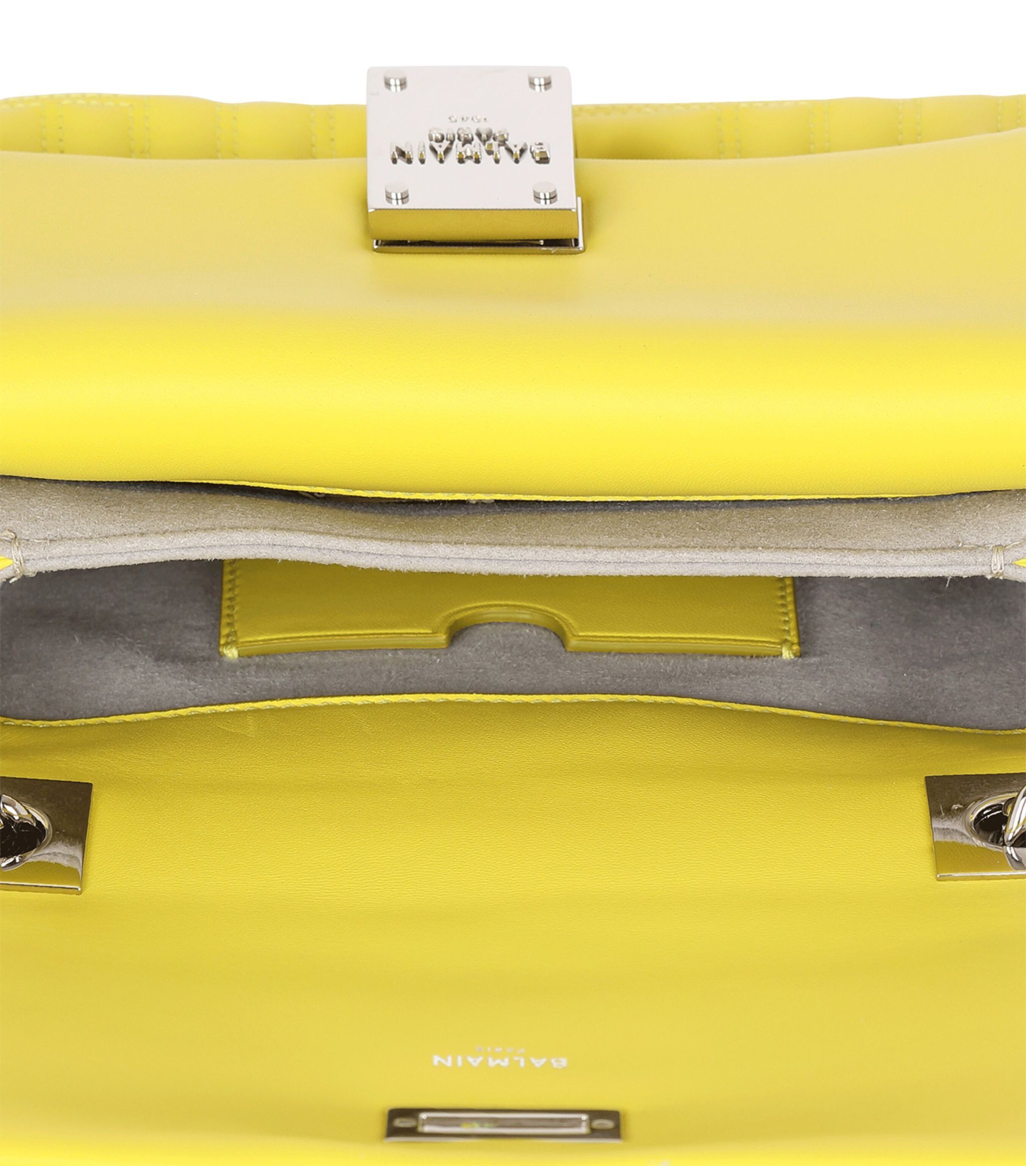 Balmain o1w1db10624 Soft Bag Small Quilted Lambskin Yellow Size ONE SIZE - 2 Thumbnail