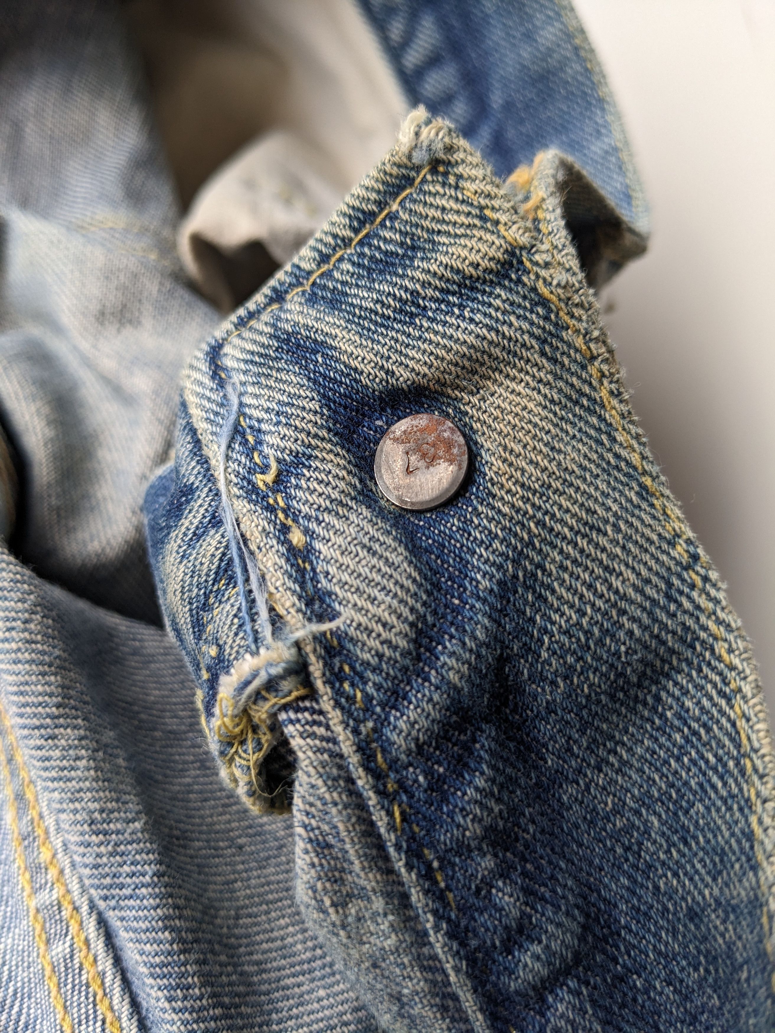 Lee Vintage 50s Lee distressed selvedge jeans Size US 37 - 10 Thumbnail