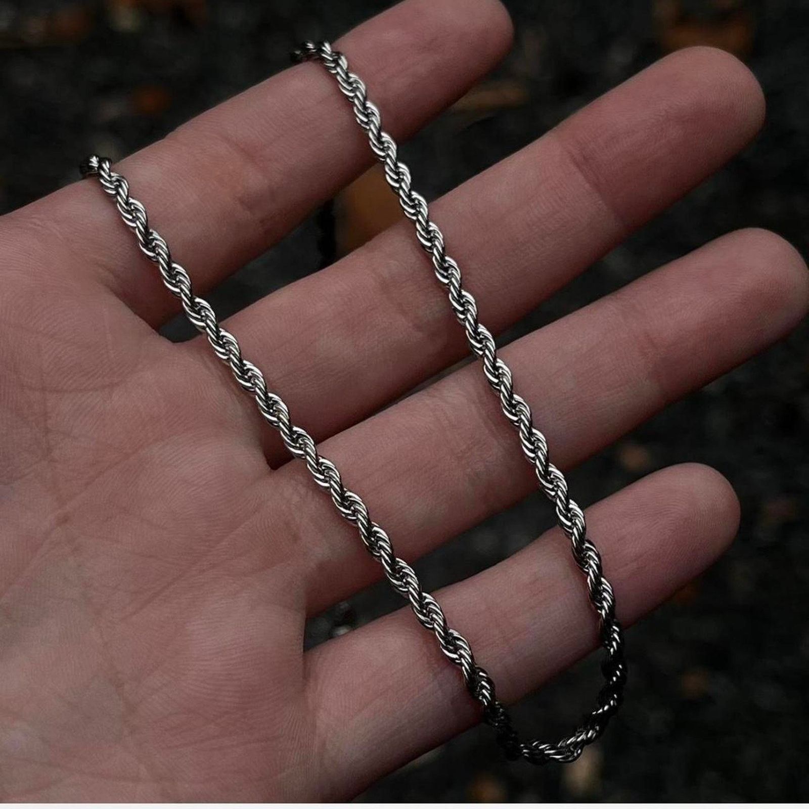 Vintage Basic Rope Chain Necklace - 20"/2mm Size ONE SIZE - 3 Thumbnail