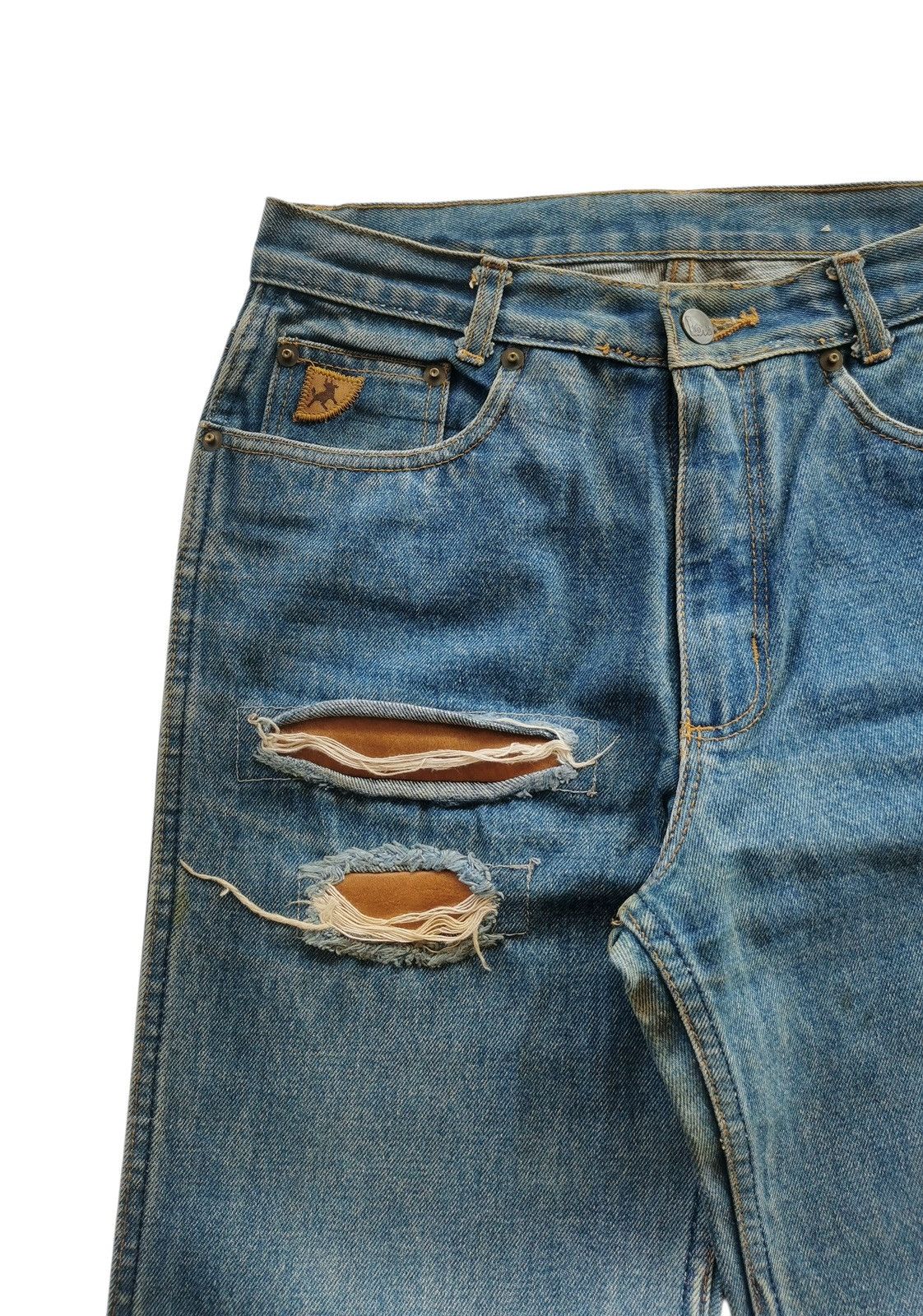 PPFM Vintage Lois Pussy Scratch Patchwork Denim Jeans Size US 27 - 7 Thumbnail