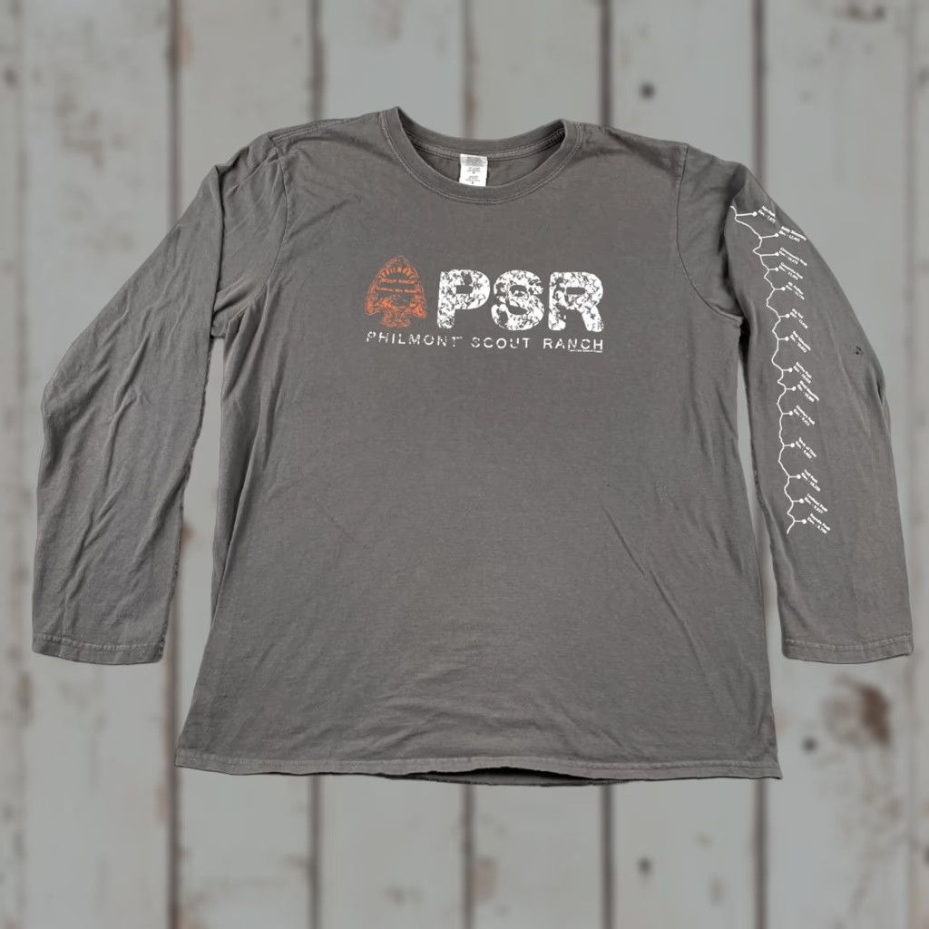 Gildan Philmont Scout Ranch Cimarron New Mexico Long Sleeve T-Shirt Shirt Mens Large Gray Cotton Crew Neck Size US L / EU 52-54 / 3 - 1 Thumbnail