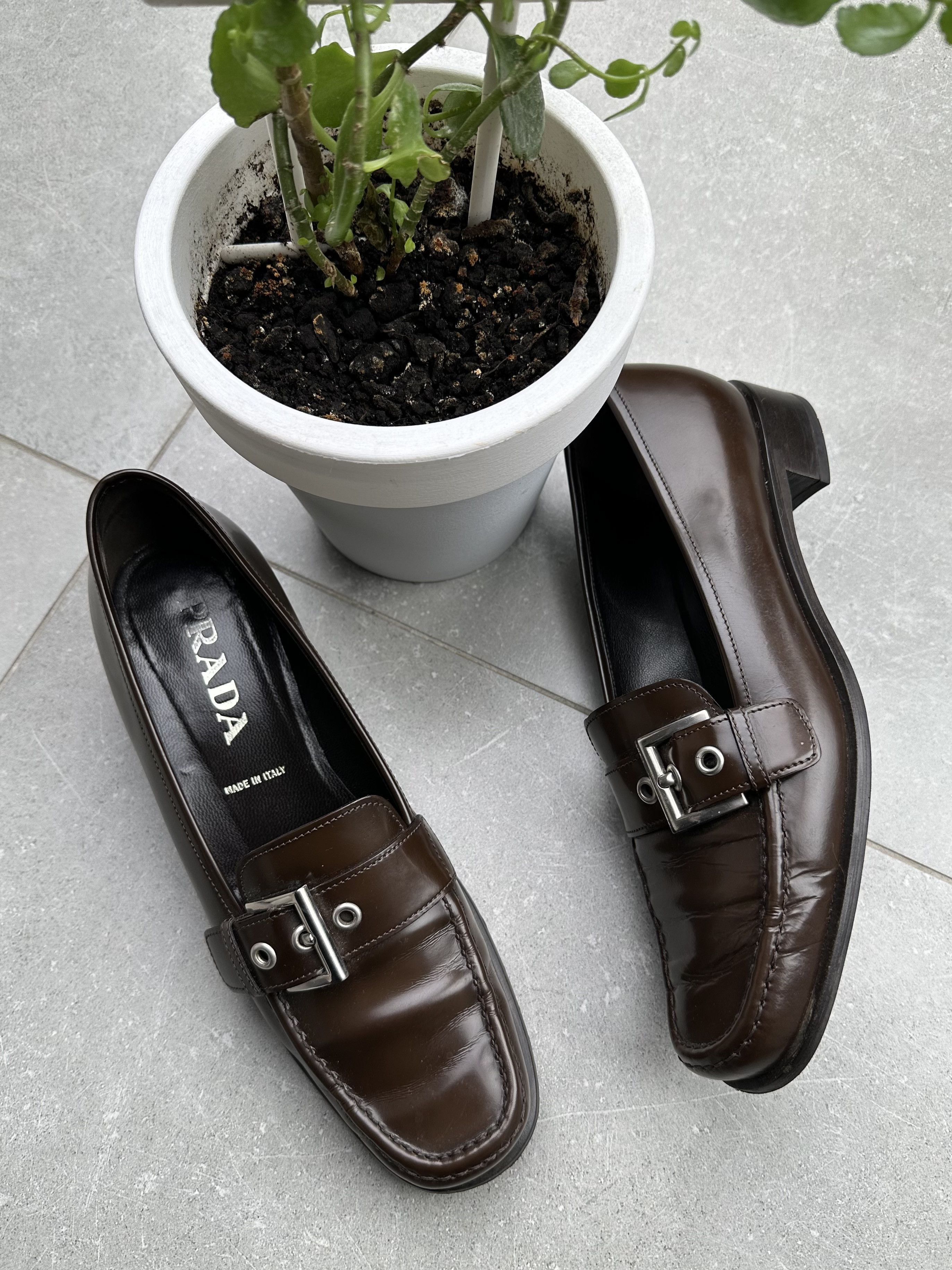 PRADA 1999 Archive Vintage Leather Loafers - Etsy