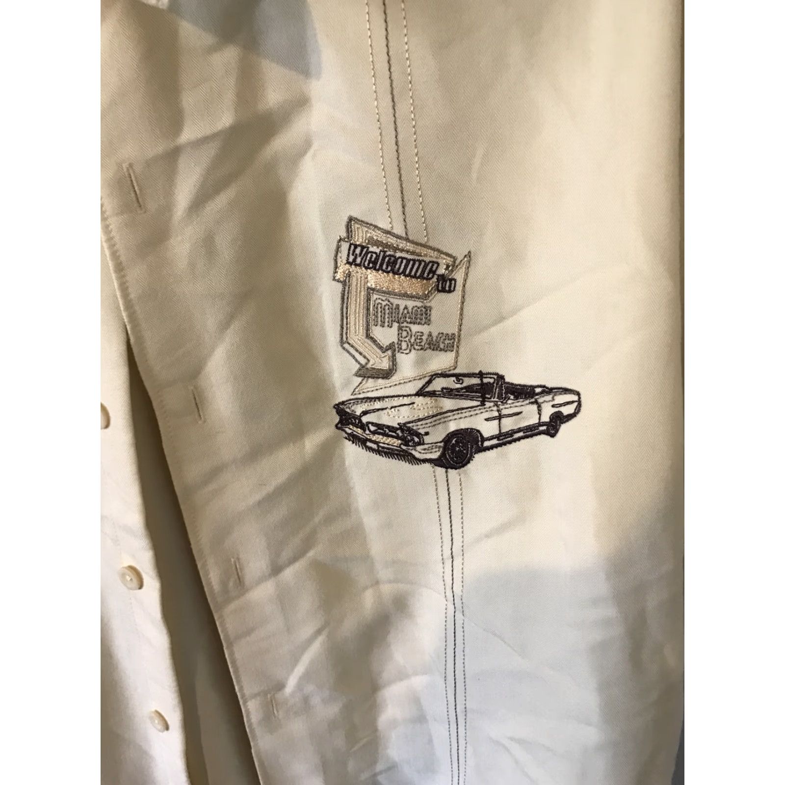 Cubavera VINTAGE Cubavera Camp Shirt Button-Front Shirt Men L Tan Beach Miami Welcome to Miami Beach Size US L / EU 52-54 / 3 - 2 Thumbnail