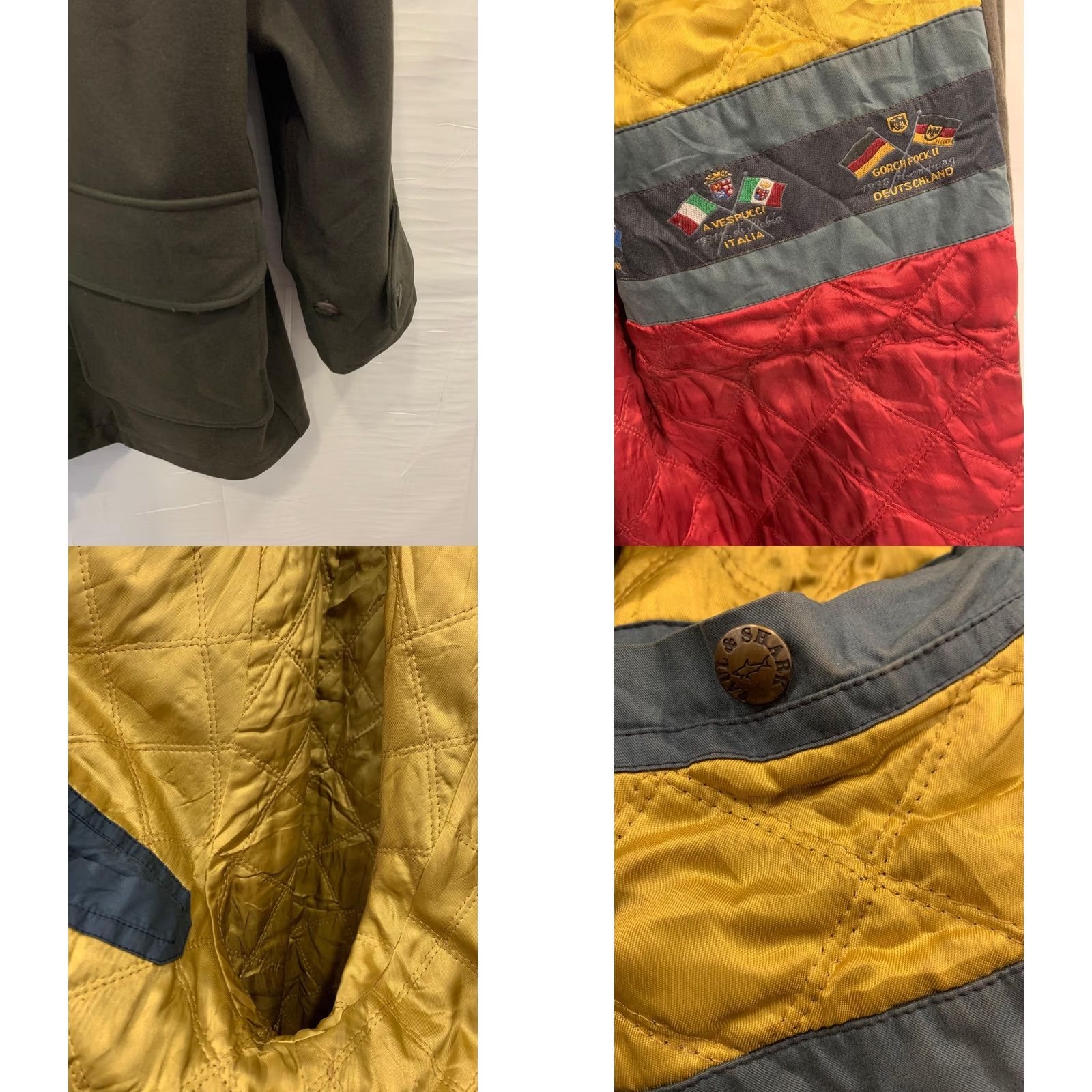 Paul & Shark VINTAGE Paul & Shark Yachting Jacket XL Green Wool Blend Nautical Flags Italy Mens Size US XL / EU 56 / 4 - 8 Thumbnail