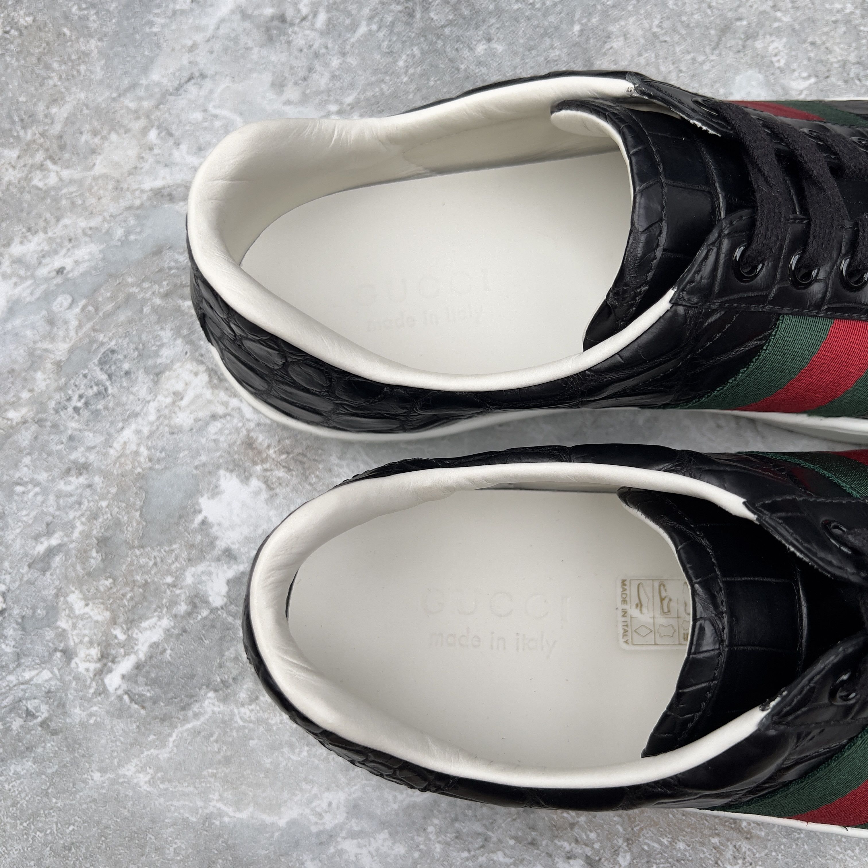 Gucci Ace Sneakers Web Genuine Crocodile Leather Size US 8 / EU 41 - 10 Thumbnail