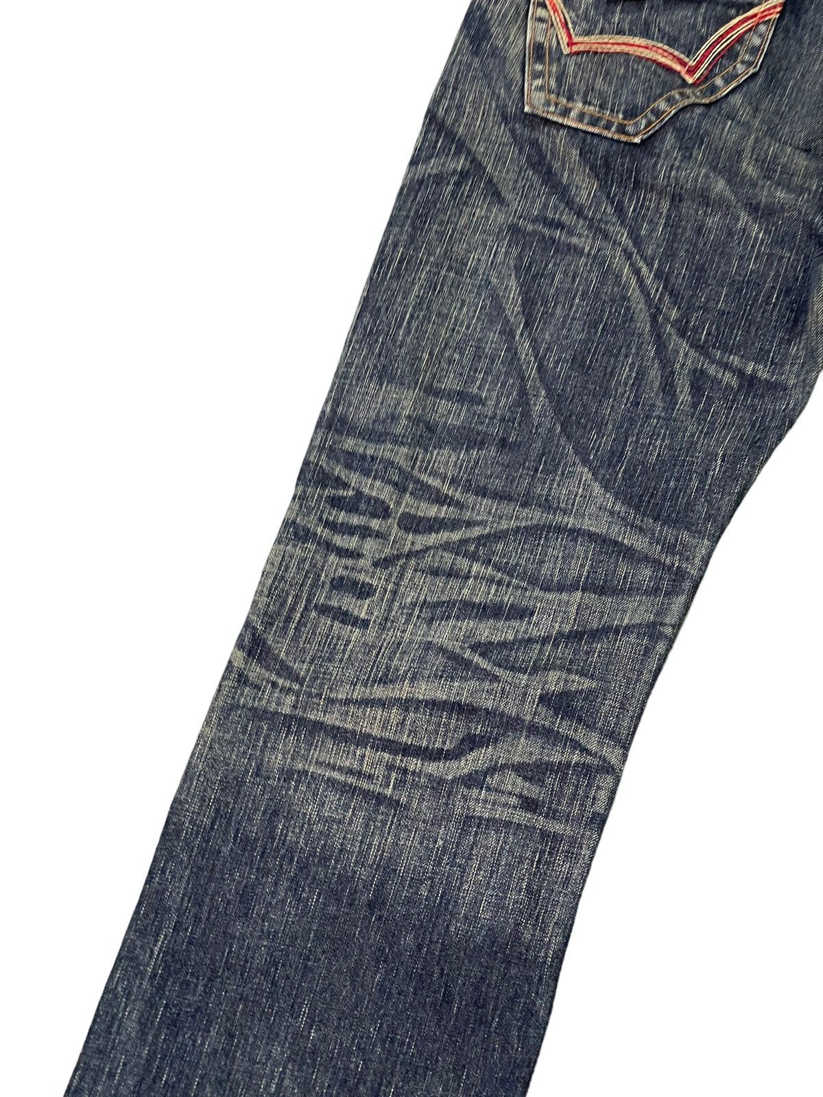 Edwin Flare Jeans Edwin Japan Faded Distress Boot Cut 6🟦8 Size US 31 - 17 Thumbnail