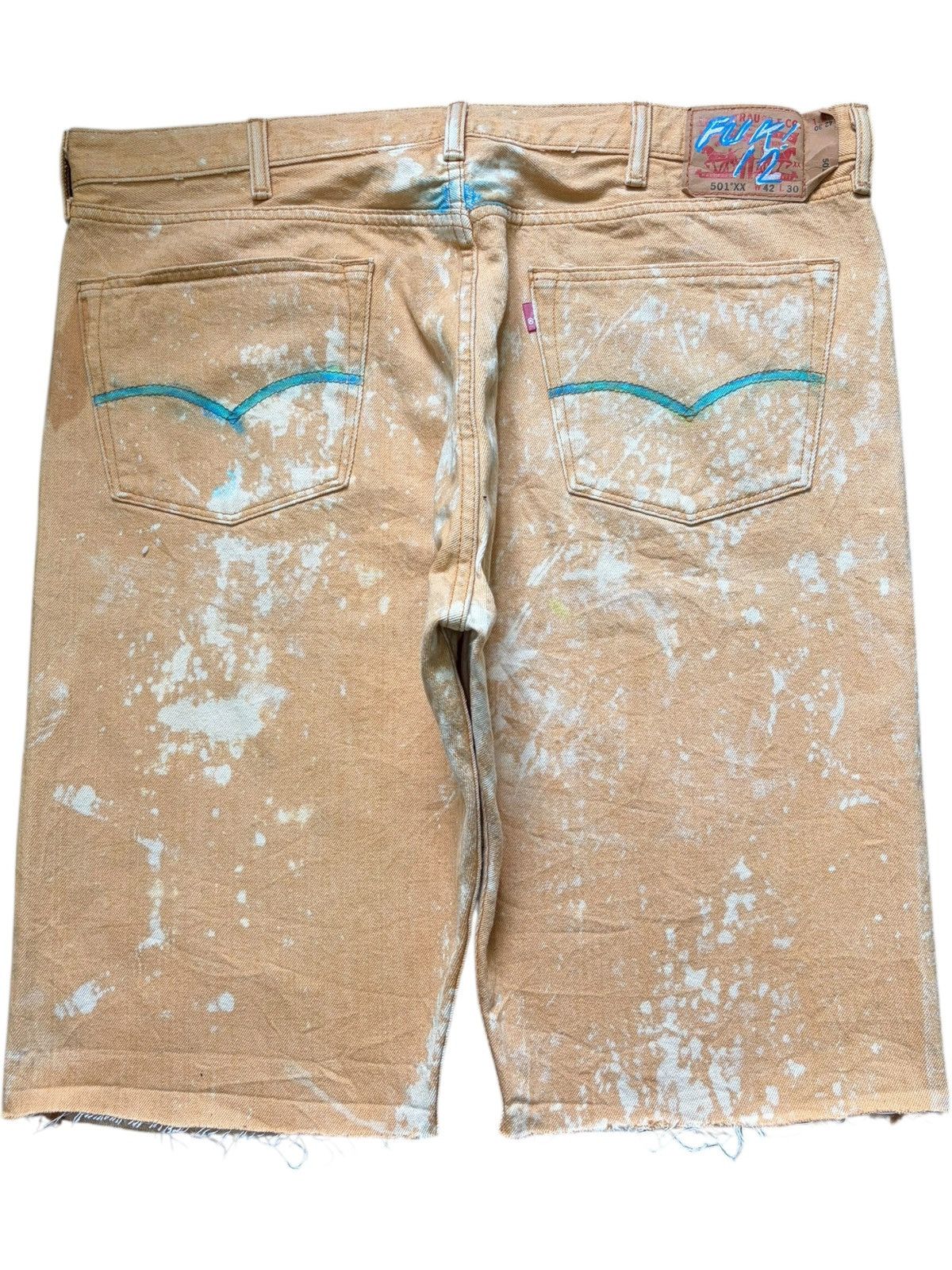 Levi's Vintage Y2K Levis 501XX Painted Distressed Baggy Jeans Size US 41 - 2 Thumbnail