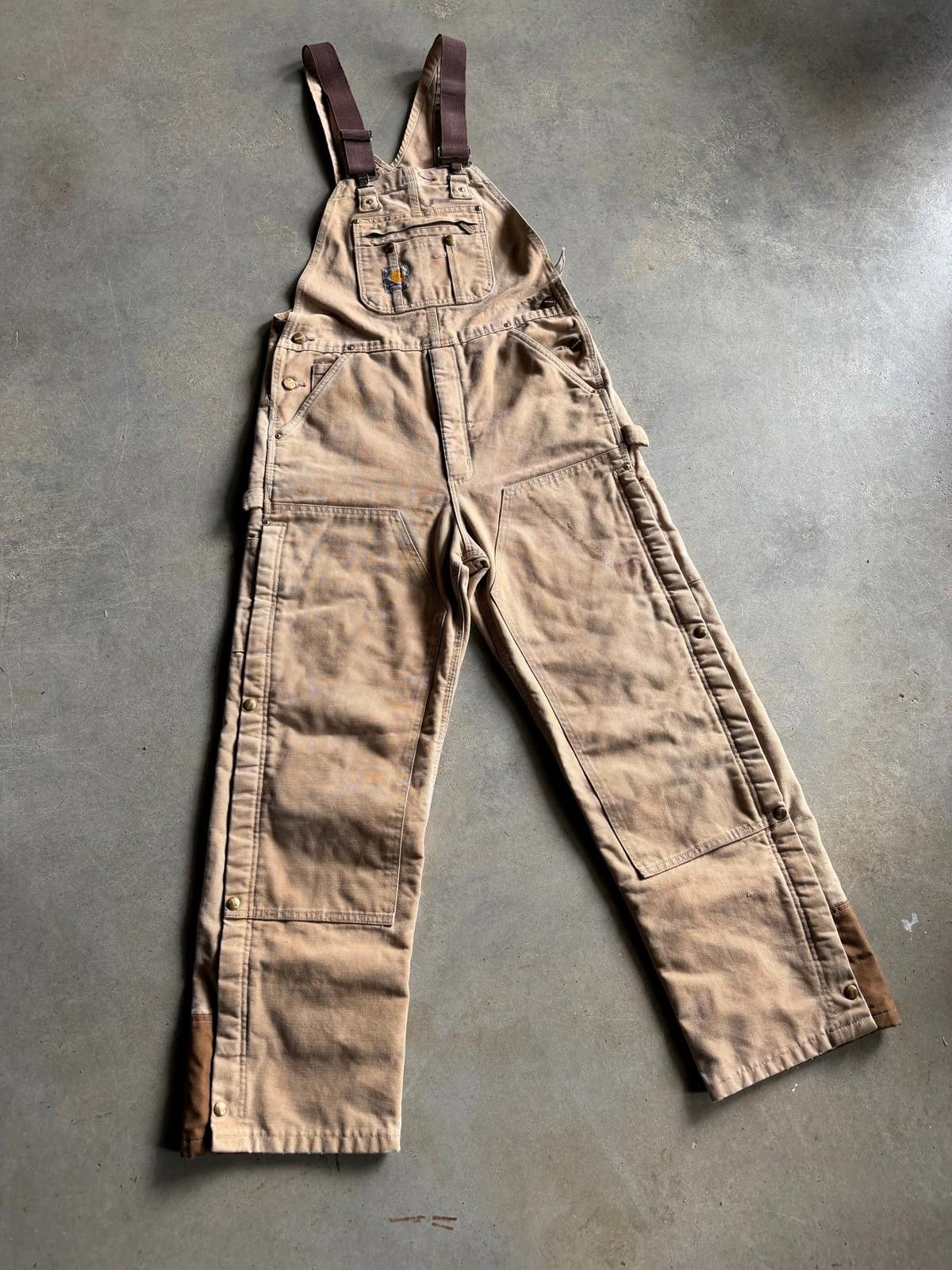 Carhartt VTG Carhartt Double Knee Khaki Overalls Sz 34x32 Size US 34 / EU 50 - 2 Thumbnail