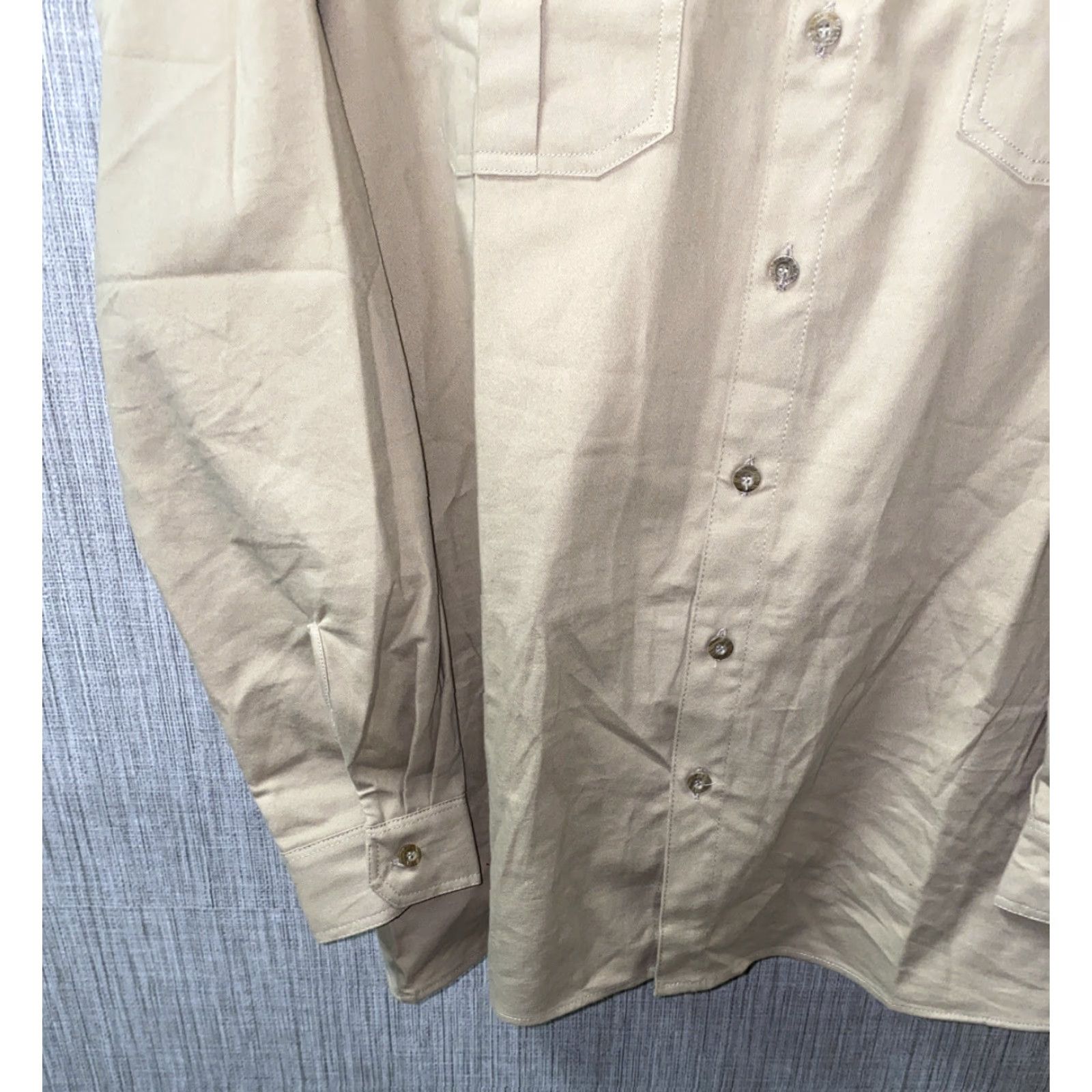 Vintage Rugged Wear Men’s Beige Long Sleeve Cotton Button-Up Shirt XL Casual Size US XL / EU 56 / 4 - 4 Thumbnail