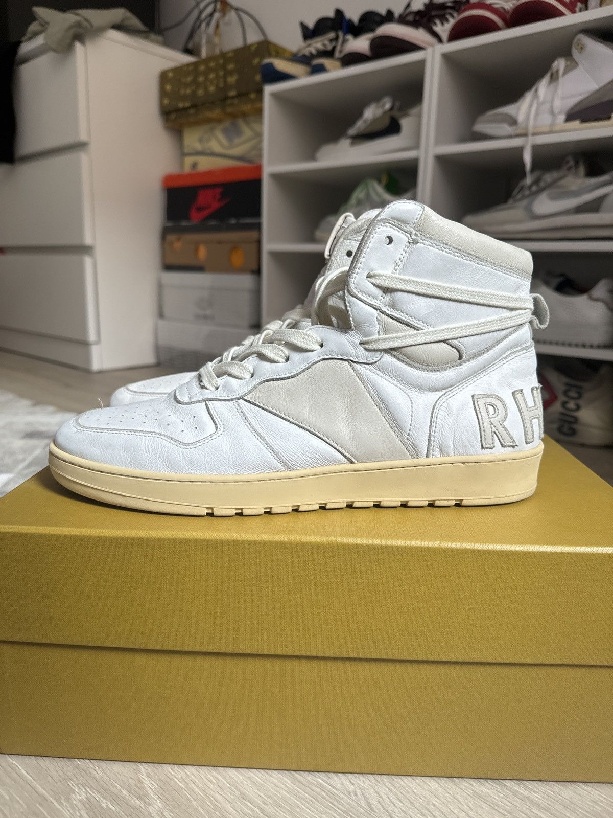 image of Rhude Rhecess Hi Shoes in White, Men's (Size 7)