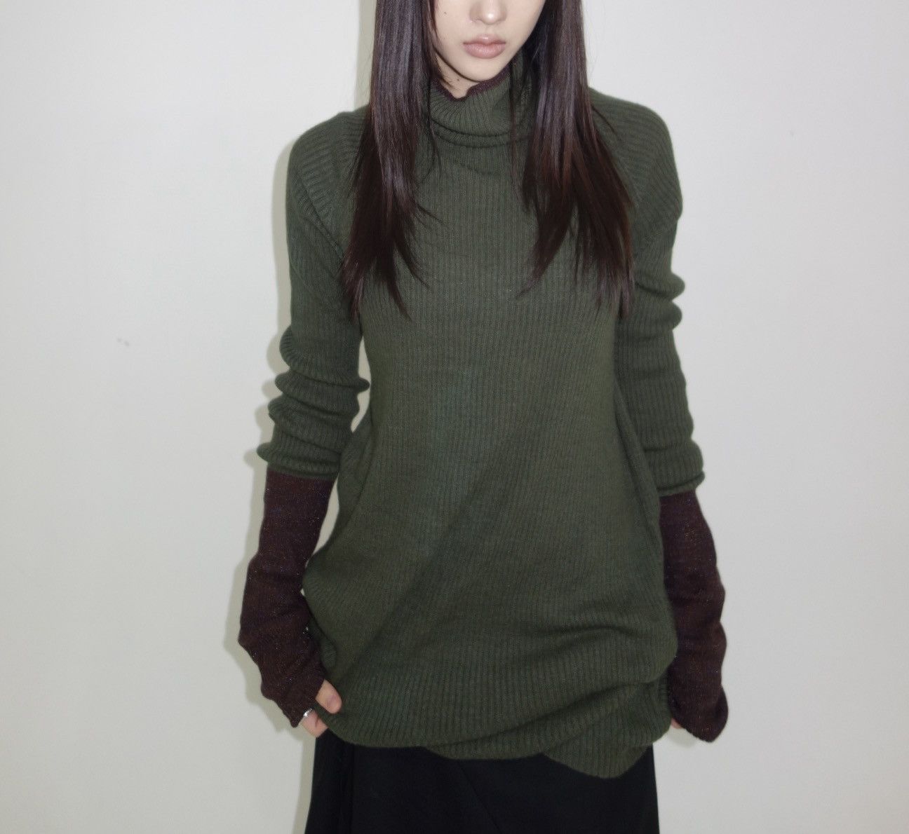 Yohji Yamamoto Y's Yohji Yamamoto Ribbed Turtleneck One-Piece Knit Size L / US 10 / IT 46 - 1 Thumbnail