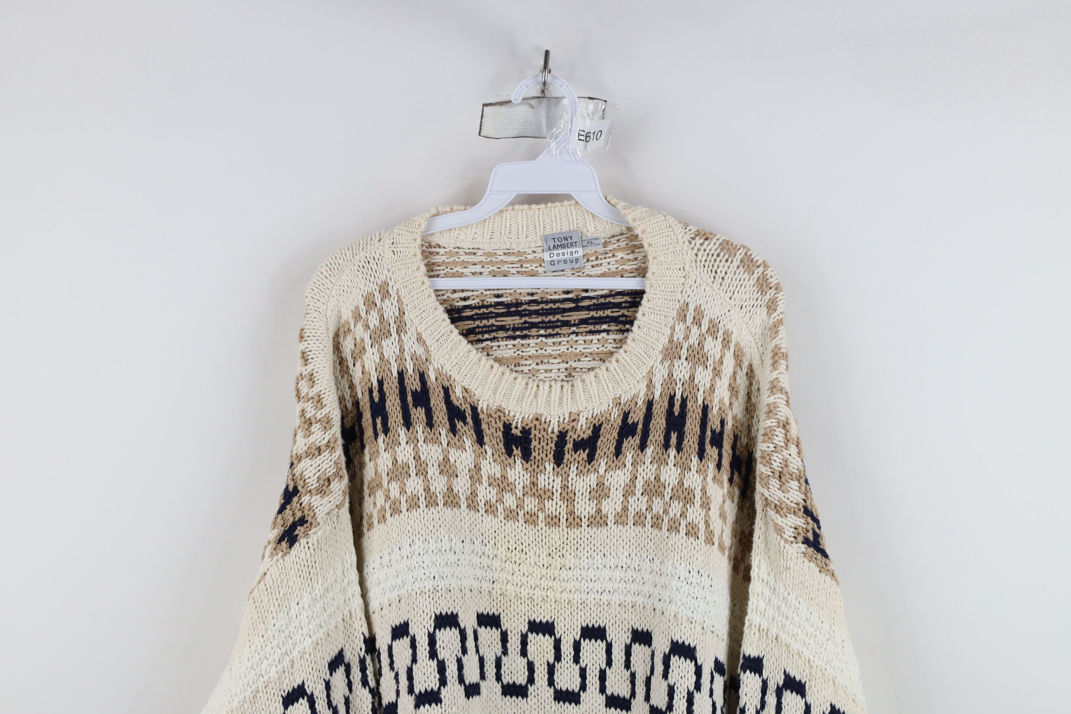 Vintage Vintage 90s Streetwear Chunky Knit Crewneck Sweater USA Size US XL / EU 56 / 4 - 2 Thumbnail