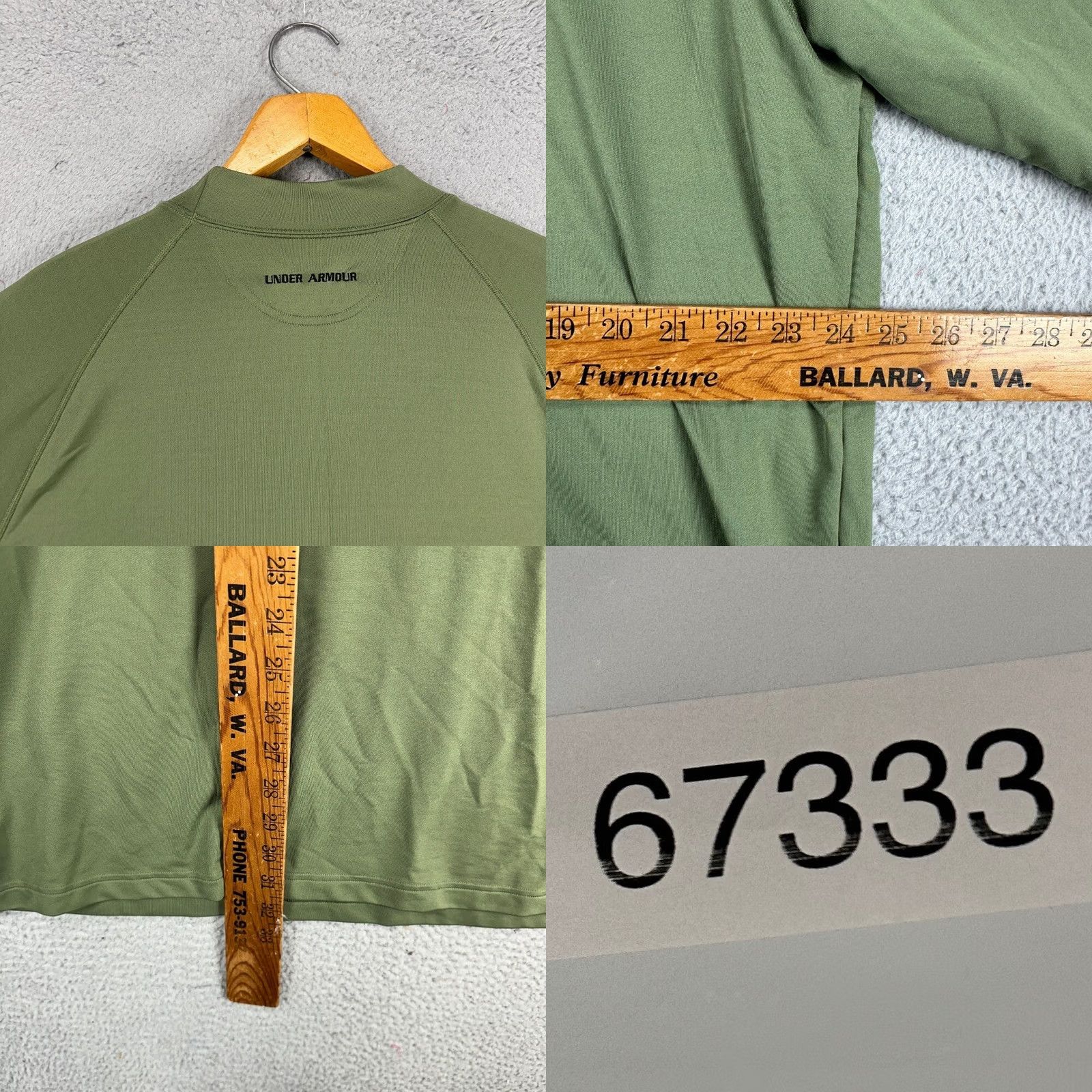 Under Armour Under Armour Mock Pullover Sweatshirt Mens 2XL Green Logo Outdoor Walking Golf Pullover Stretch Button? Size US XXL / EU 58 / 5 - 8 Thumbnail