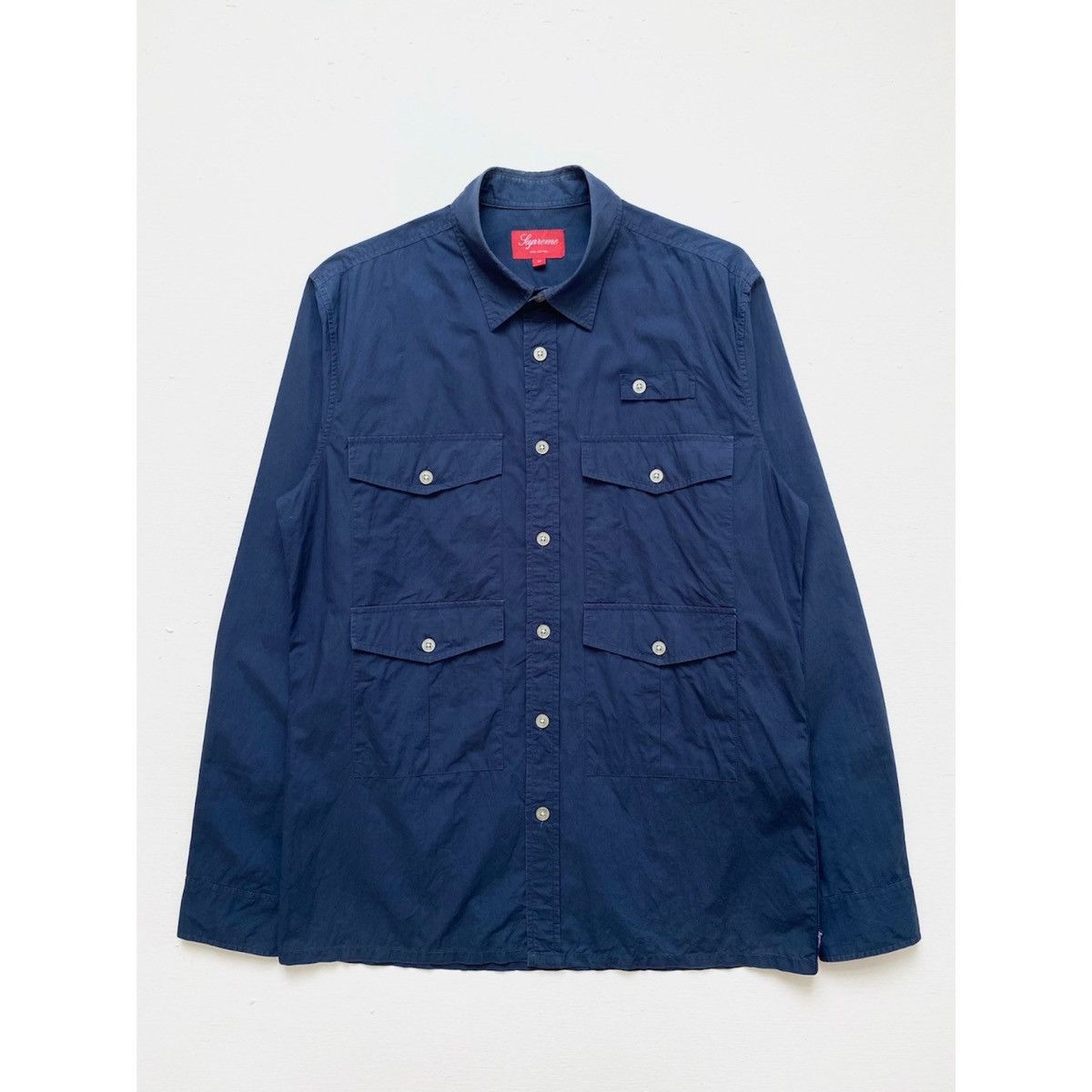 image of Supreme Ss12 Safari Shirt in Navy, Men's (Size Medium)
