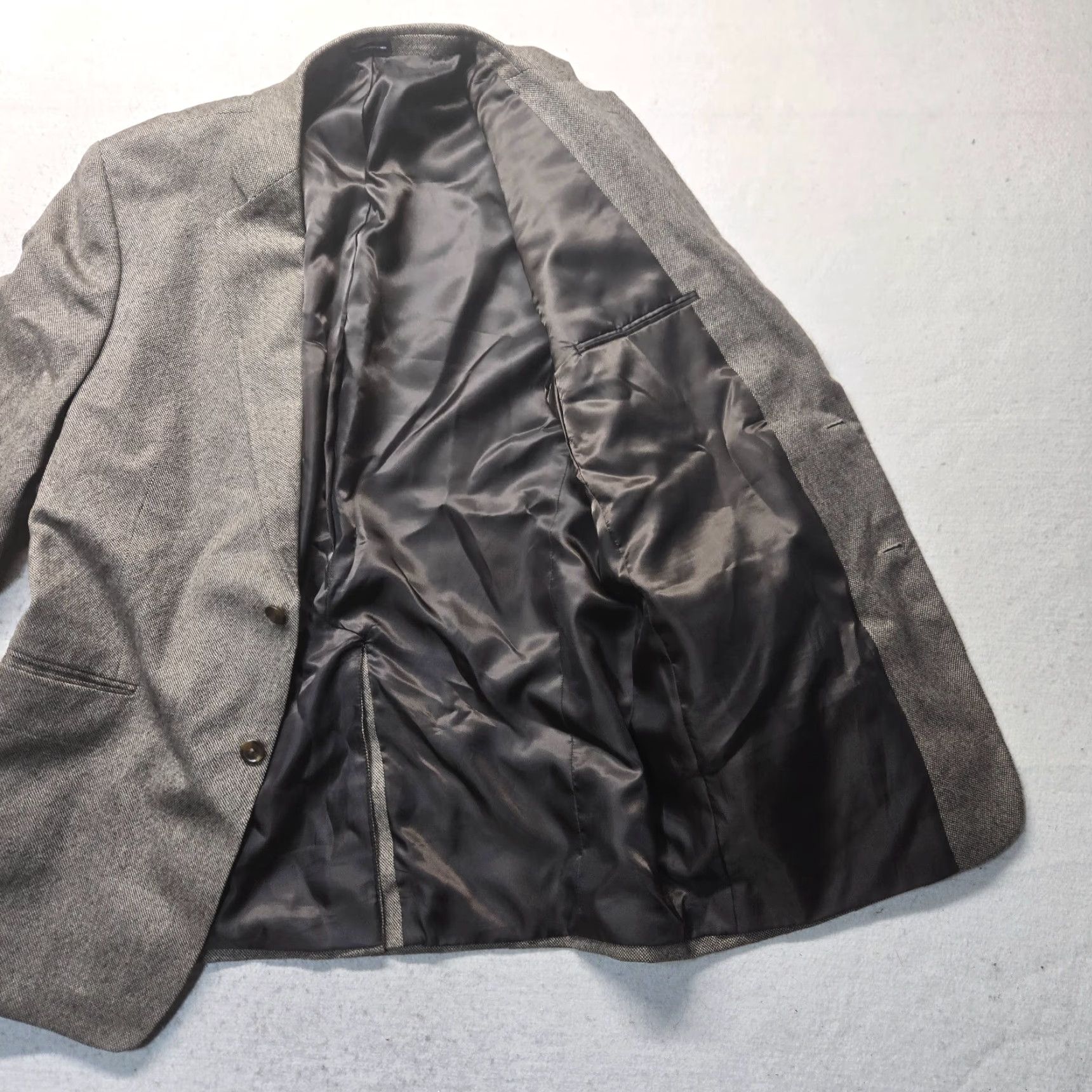 Stafford Stafford Wool Suit Jacket Regular 46L Long Men Adult Brown Notch Two-Button Single-Breasted 100% Wool Coat Business Jacket Size 46R - 2 Thumbnail