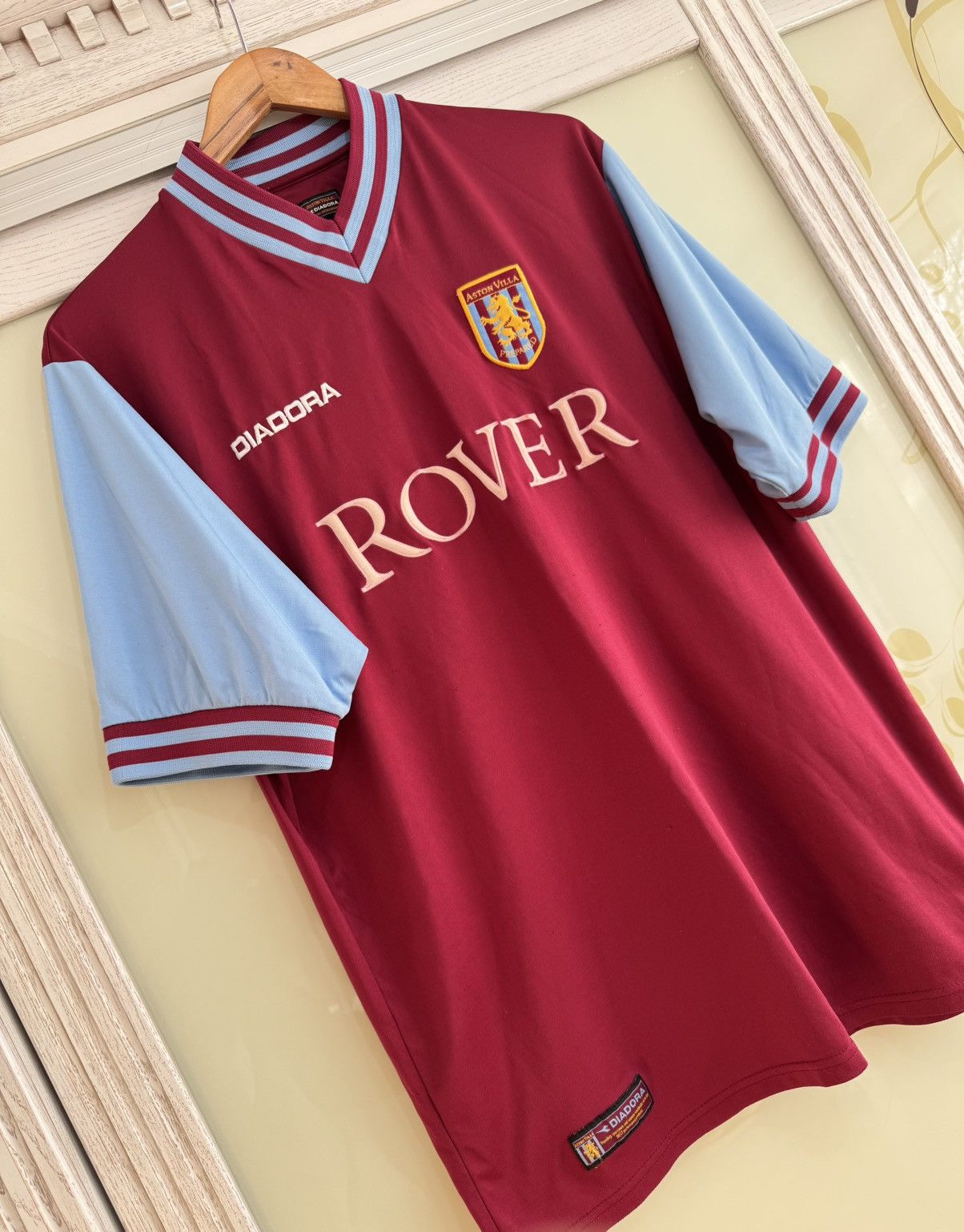 Diadora Vintage Aston Villa 2002-2003 Home Soccer Jersey Shirt Kit Size US L / EU 52-54 / 3 - 4 Thumbnail