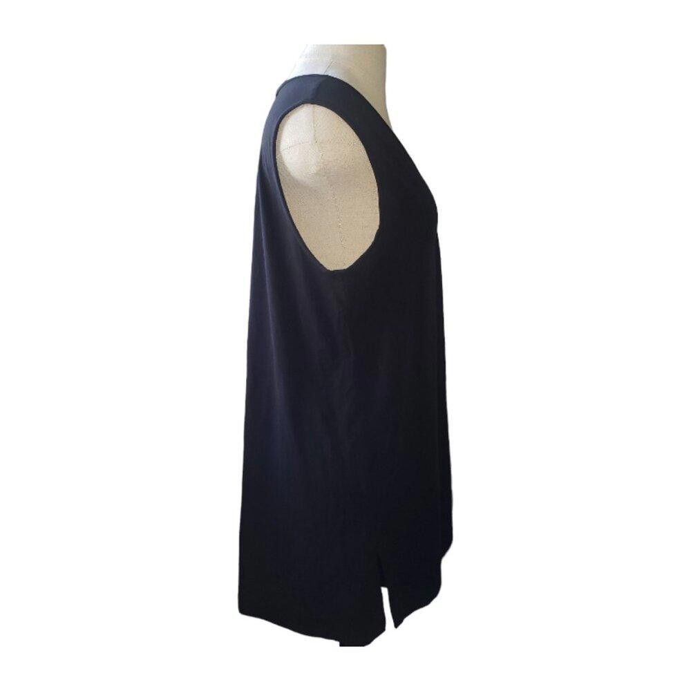 Eileen Fisher CT1628 Eileen Fisher Black Sleeveless Top S/P Size S / US 4 / IT 40 - 2 Thumbnail