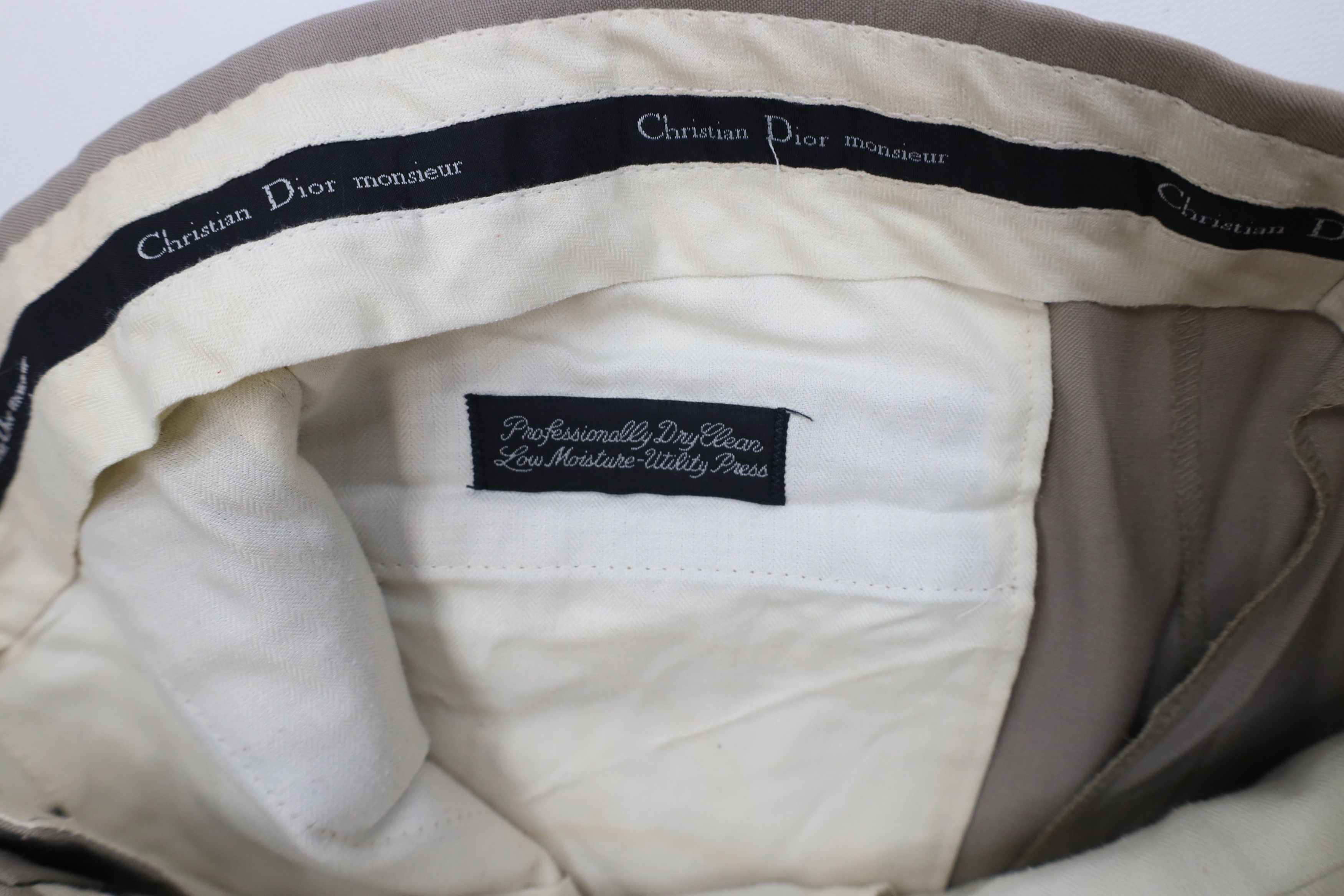 Christian Dior Monsieur Vintage 90s Christian Dior Wool Wide Leg Chino Pants USA Size US 32 / EU 48 - 9 Thumbnail
